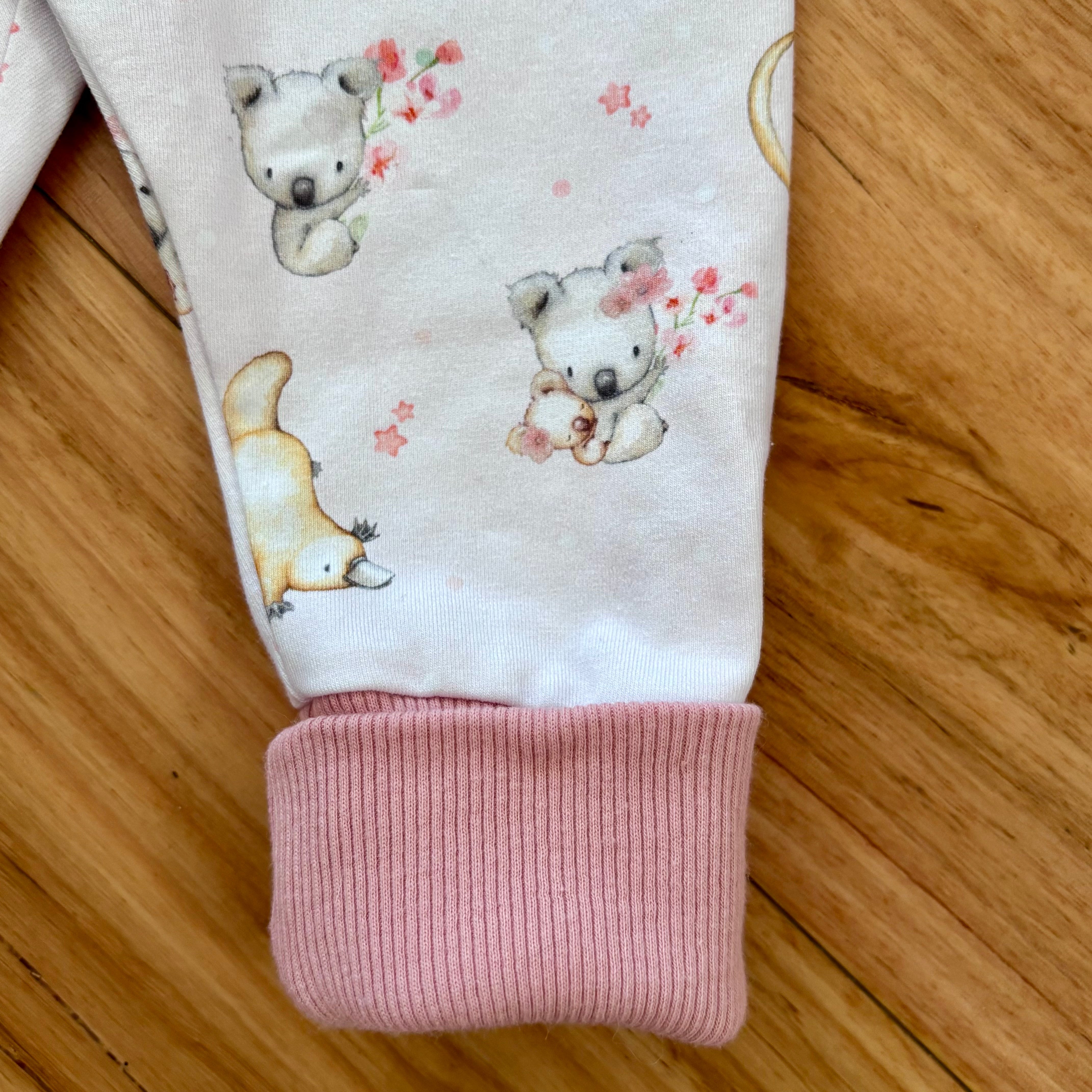Baby Pants and Hat Set | Pink Koala Platypus | Size Newborn to 1 | Made to Order