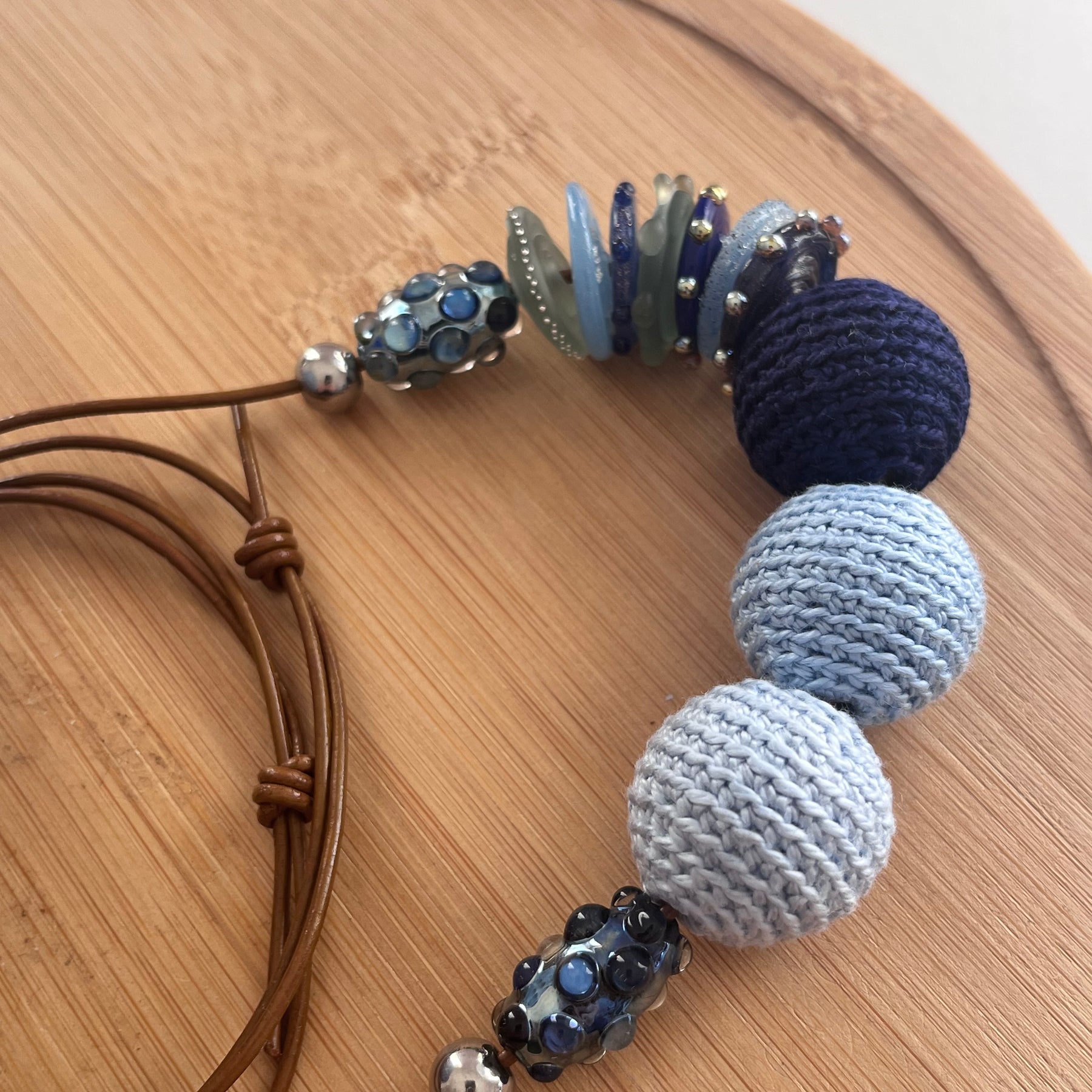 Handmade Adjustable Necklace - A Study in Blue