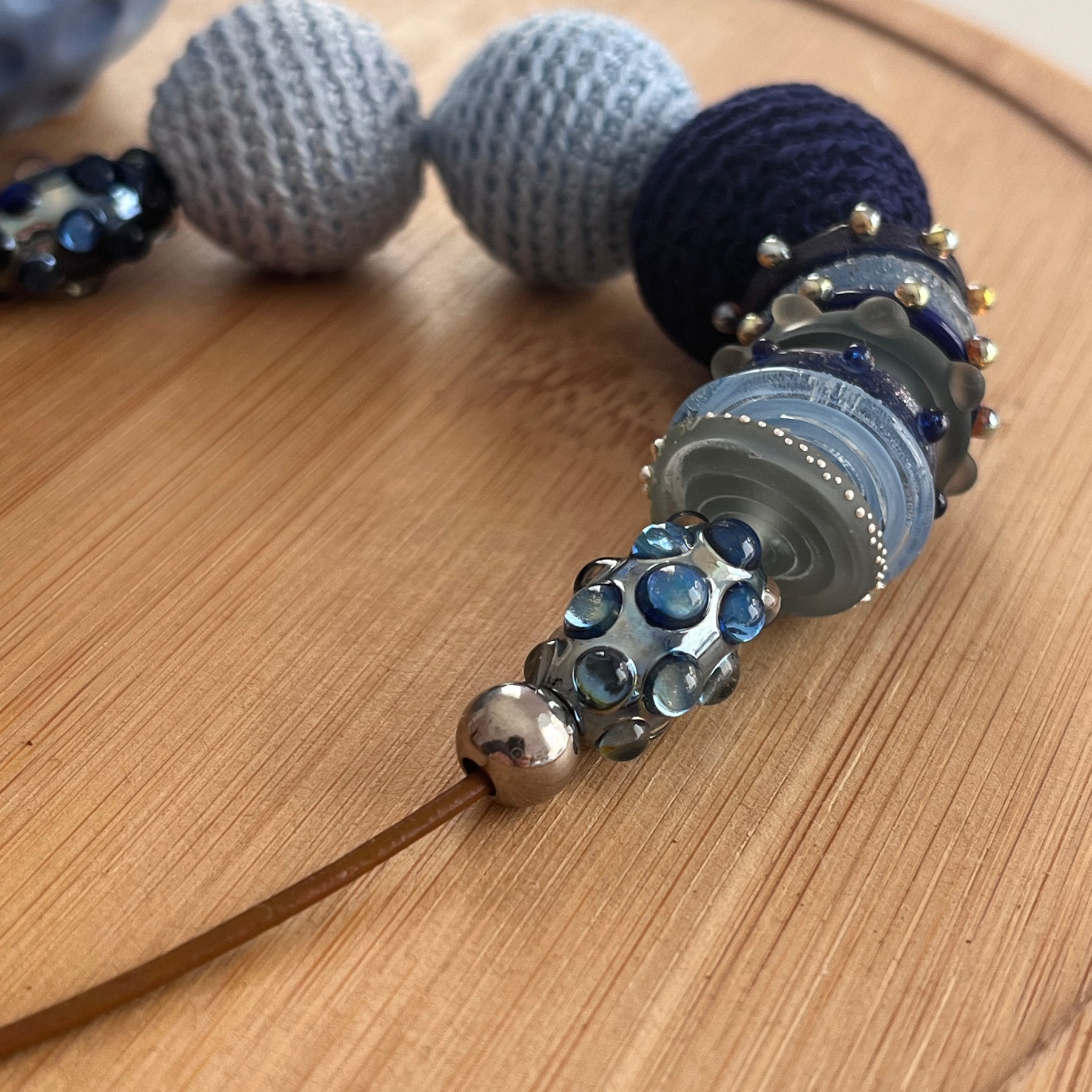 Handmade Adjustable Necklace - A Study in Blue