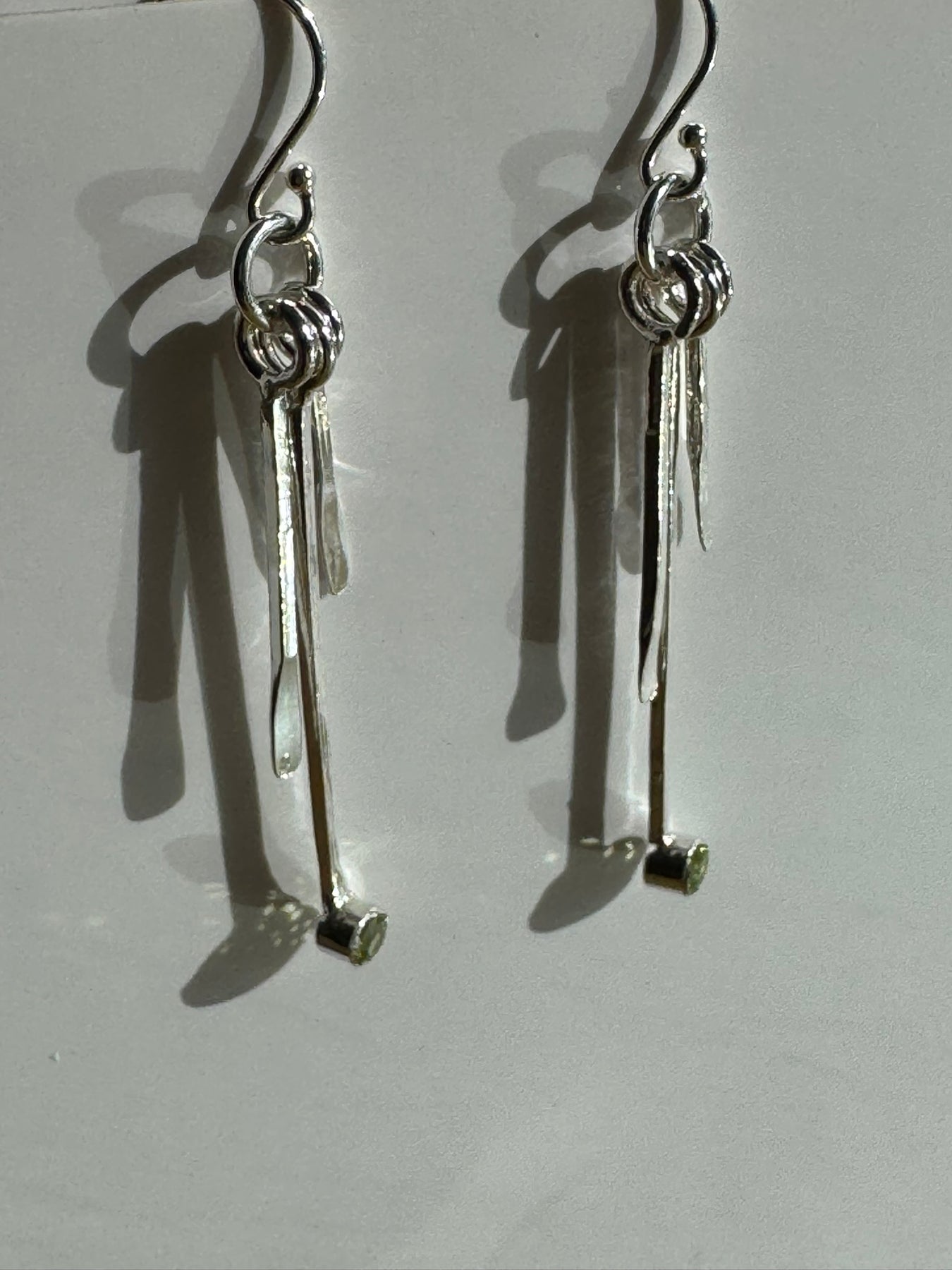 Sterling Silver Drop Earrings with Peridot