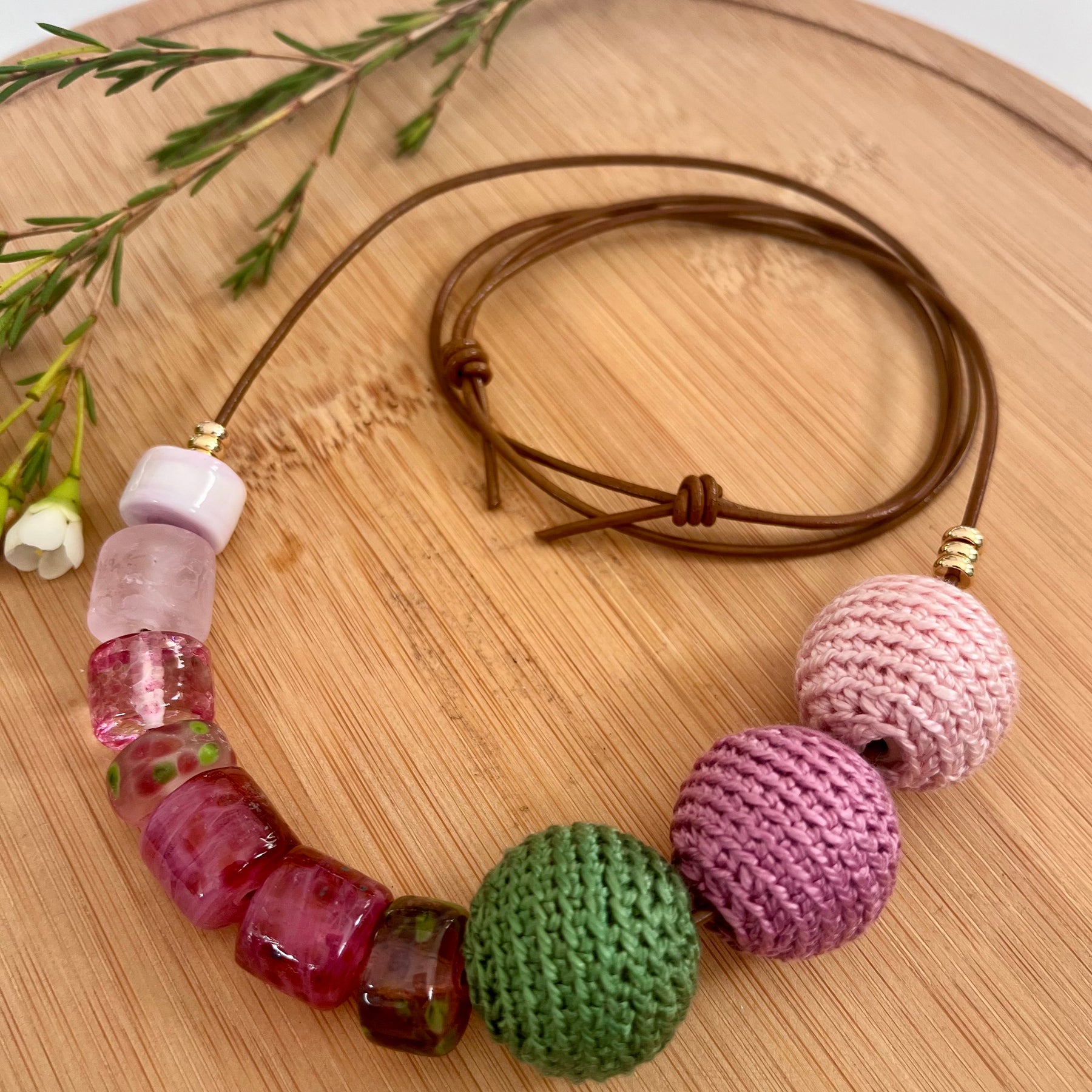 Handmade Adjustable Necklace - Spring Garden