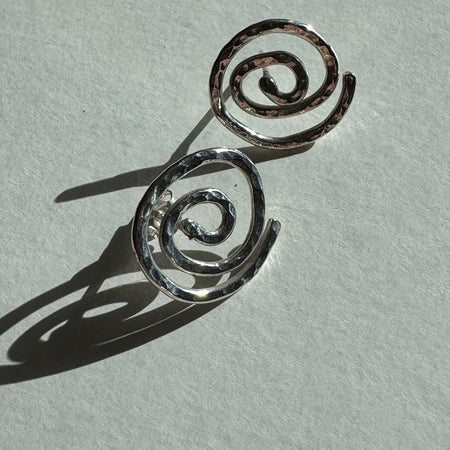 Hammered Sterling Silver Spiral Studs