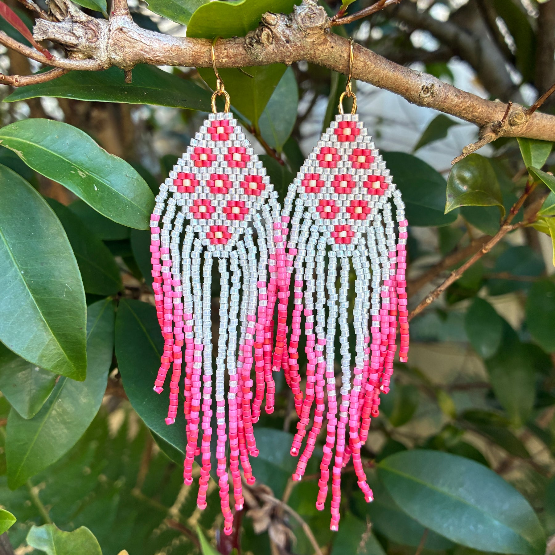 Beaded fringe earrings - Poppie Fringe