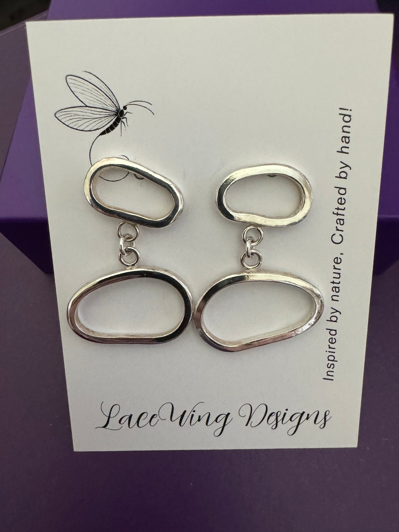 Organic Form Sterling Silver Dangle Earrings