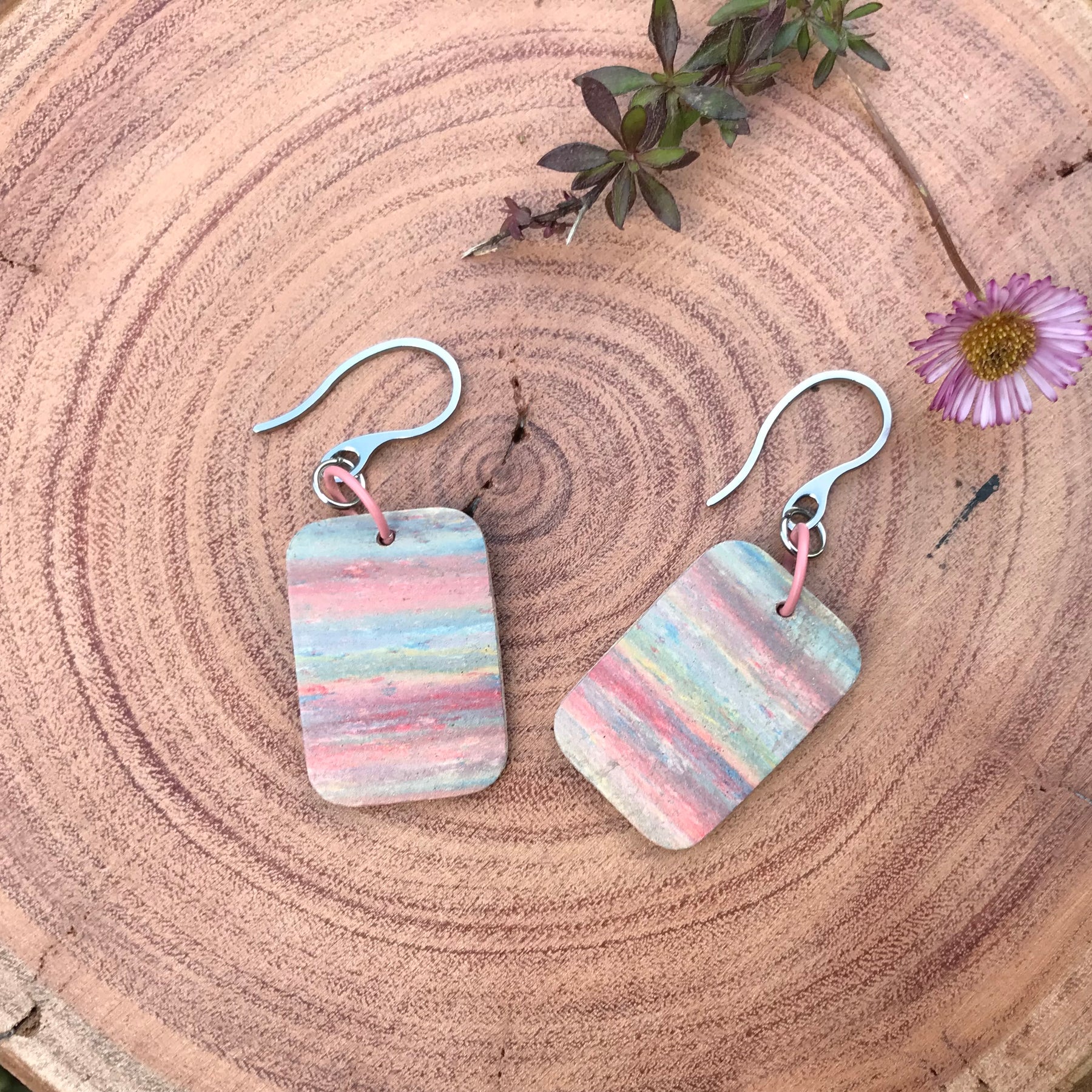 Upcycled Flooring Earrings
