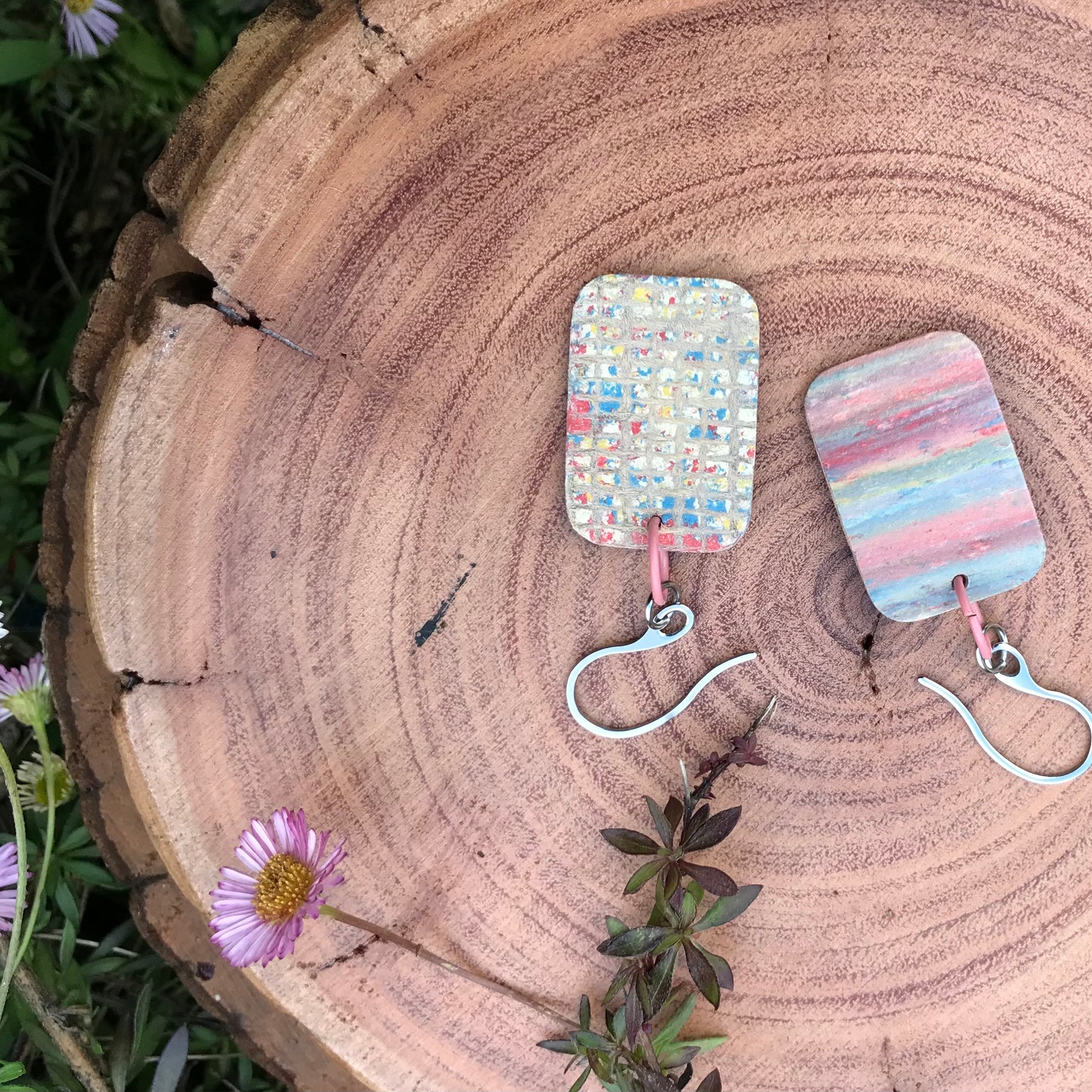 Upcycled Flooring Earrings