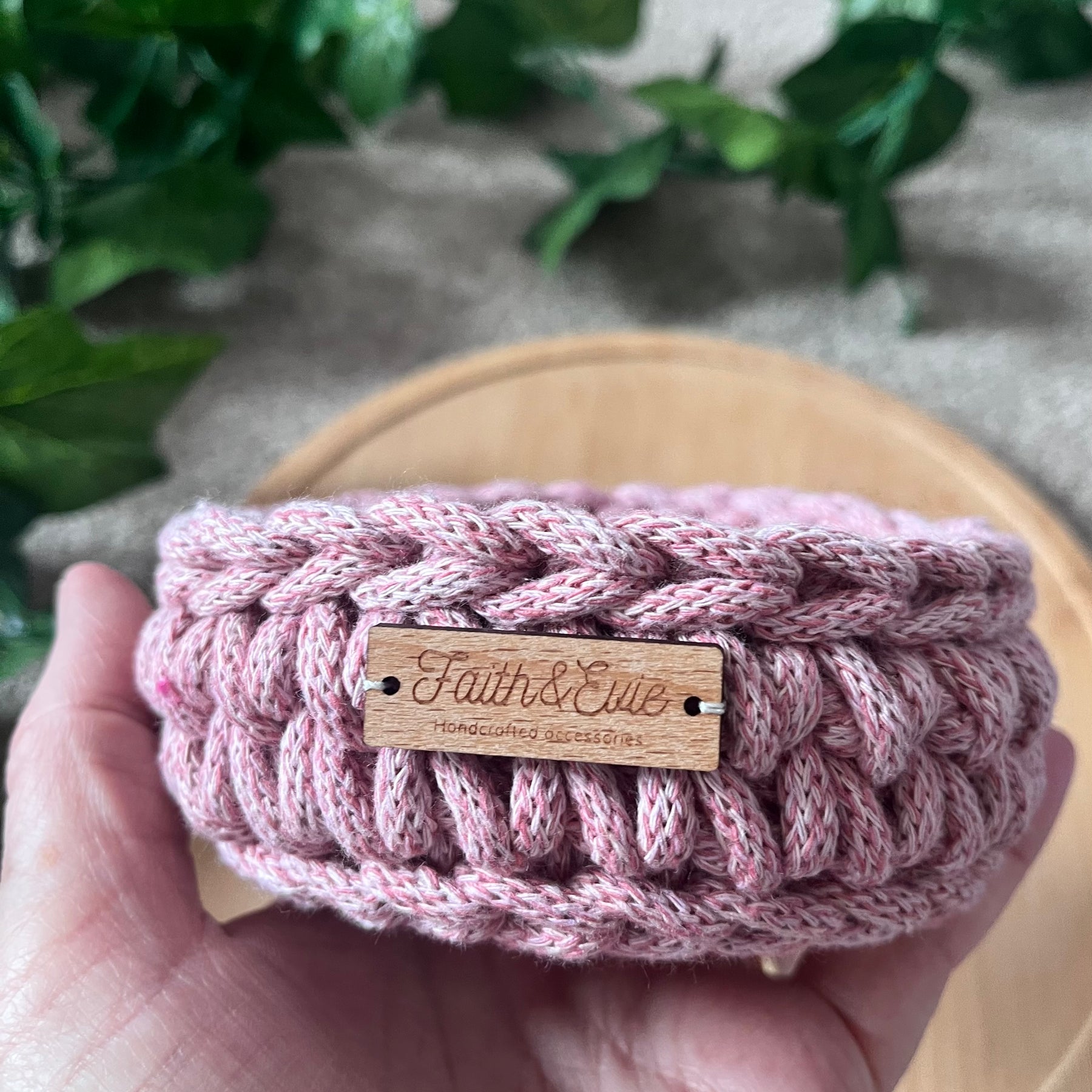 Crochet Basket - mini - raspberry shake