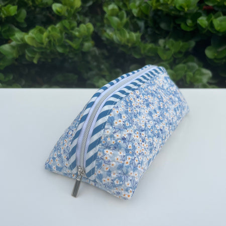 Quilted Trixie Zip Pouch – Liberty ‘Mitsi Valeria Blue’