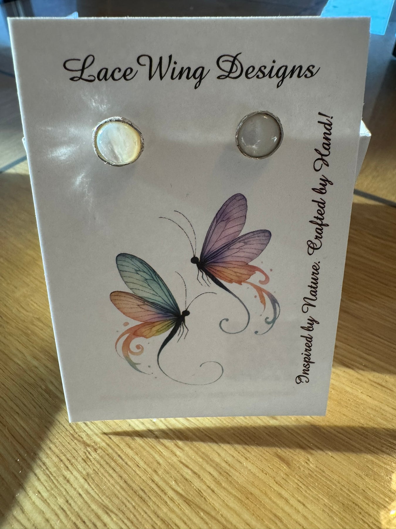 Handmade Sterling Silver Mother of Pearl Stud Earrings