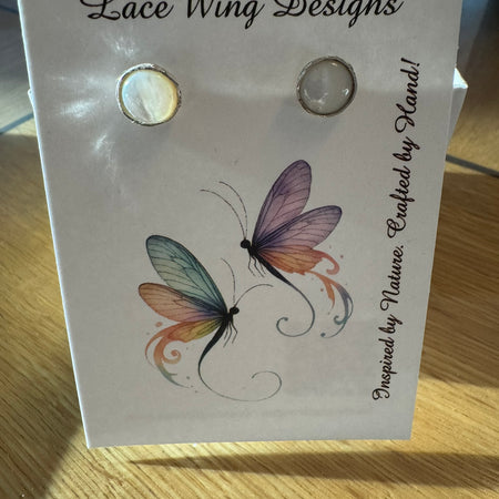 Handmade Sterling Silver Mother of Pearl Stud Earrings