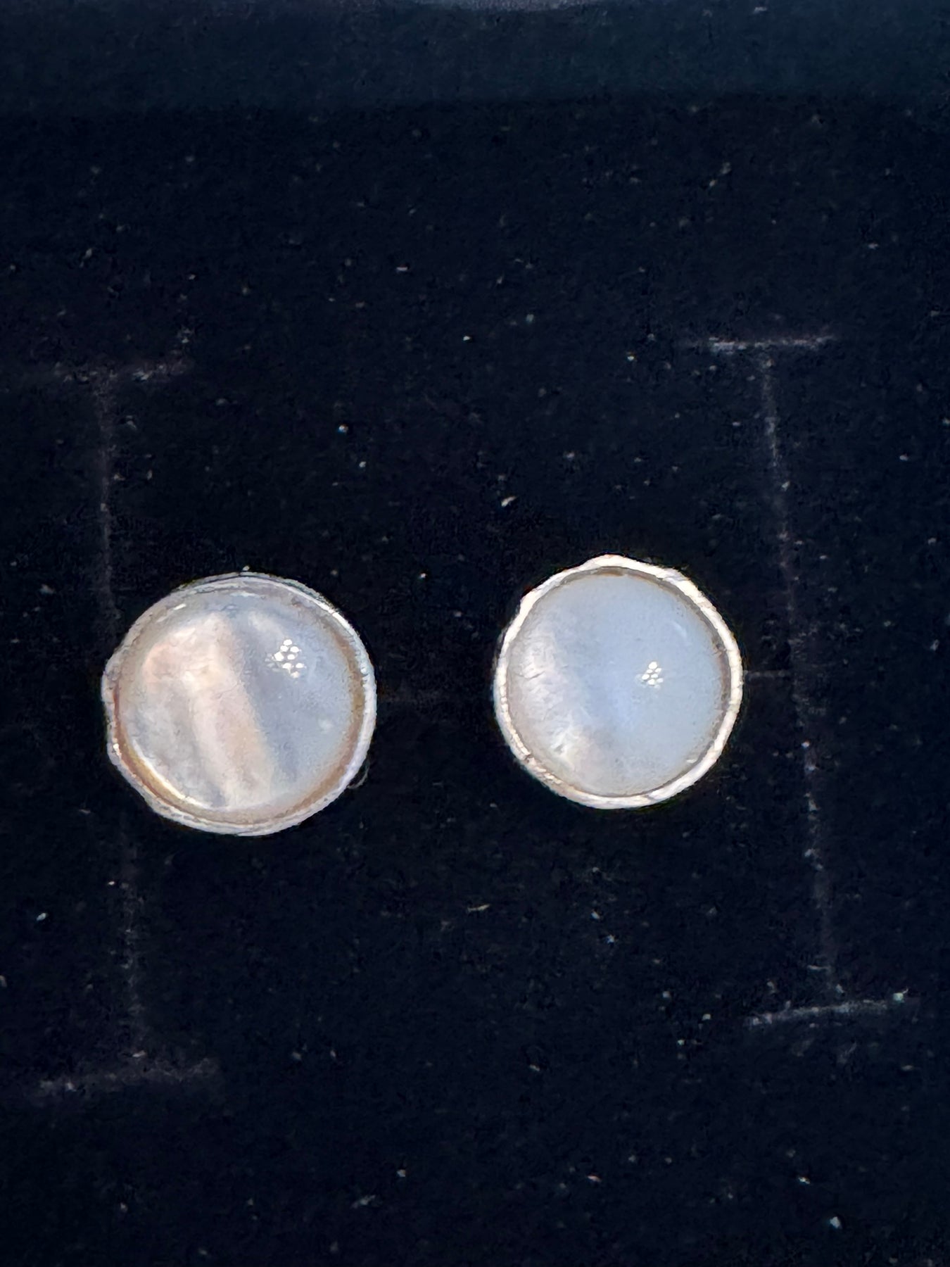 Handmade Sterling Silver Mother of Pearl Stud Earrings