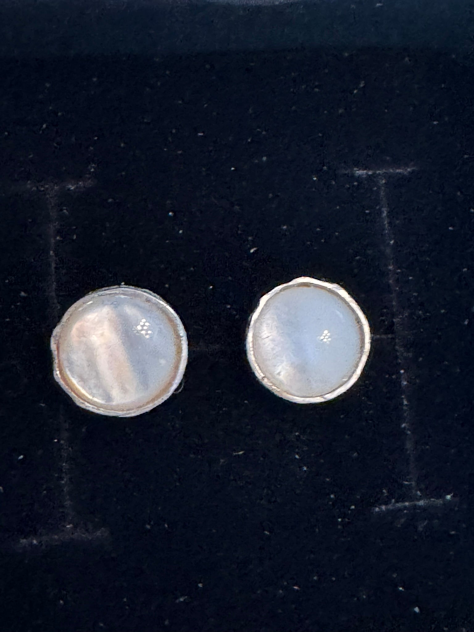 Handmade Sterling Silver Mother of Pearl Stud Earrings
