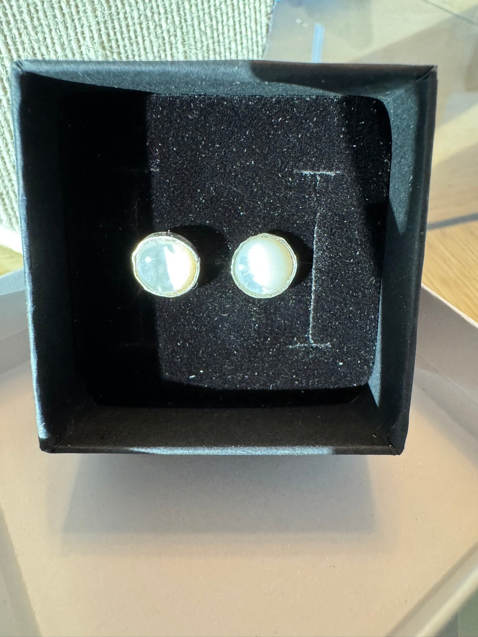 Handmade Sterling Silver Mother of Pearl Stud Earrings