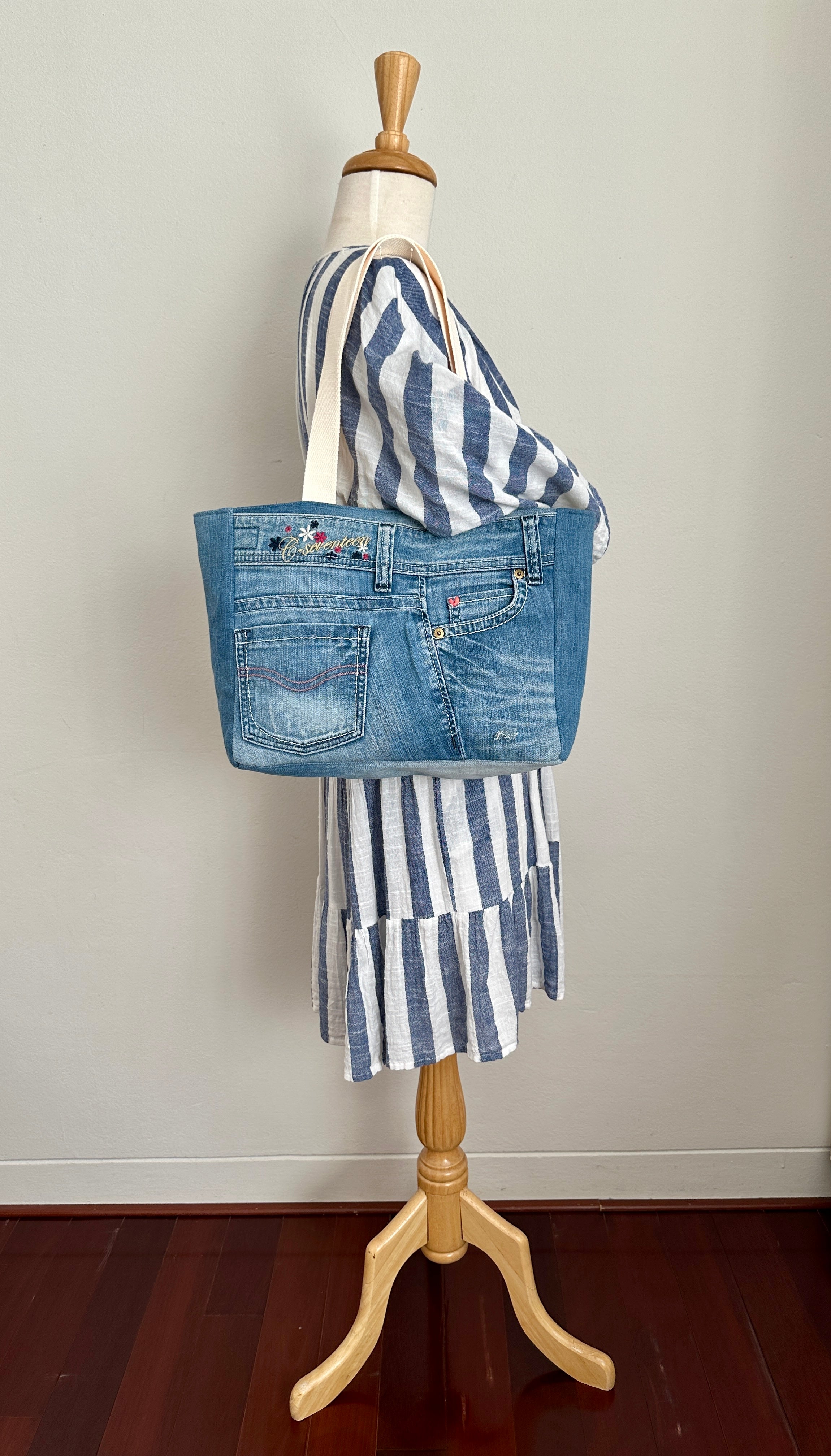 Upcycled Denim Tote with Pure Cotton Lining
