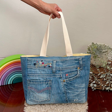 Upcycled Denim Tote with Pure Cotton Lining