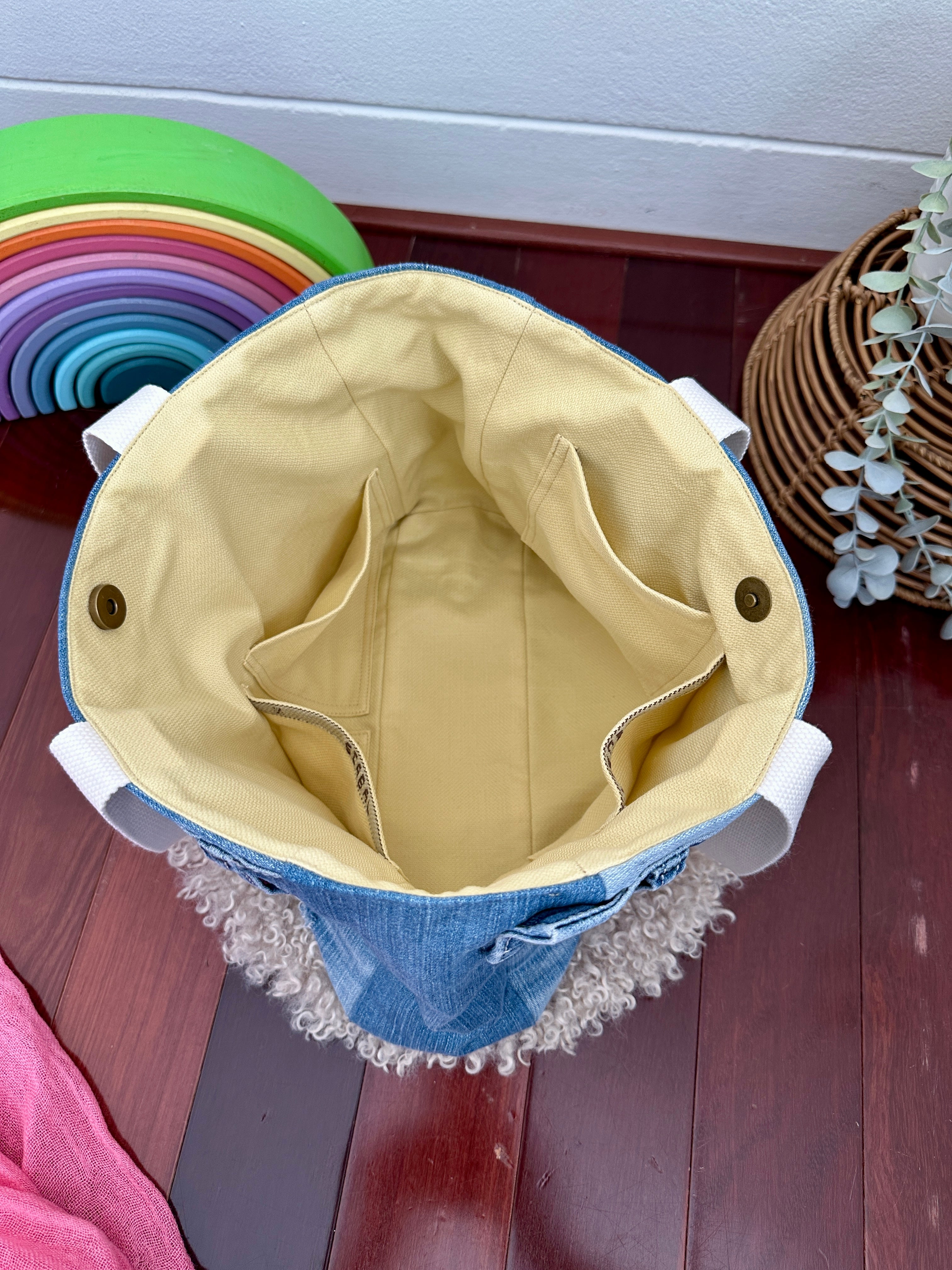 Upcycled Denim Tote with Pure Cotton Lining