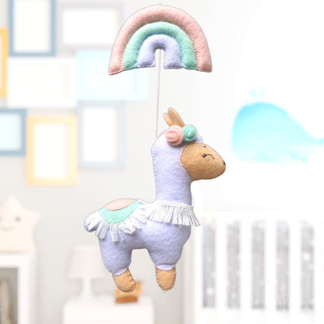 Baby Llama Mobile for Nursery