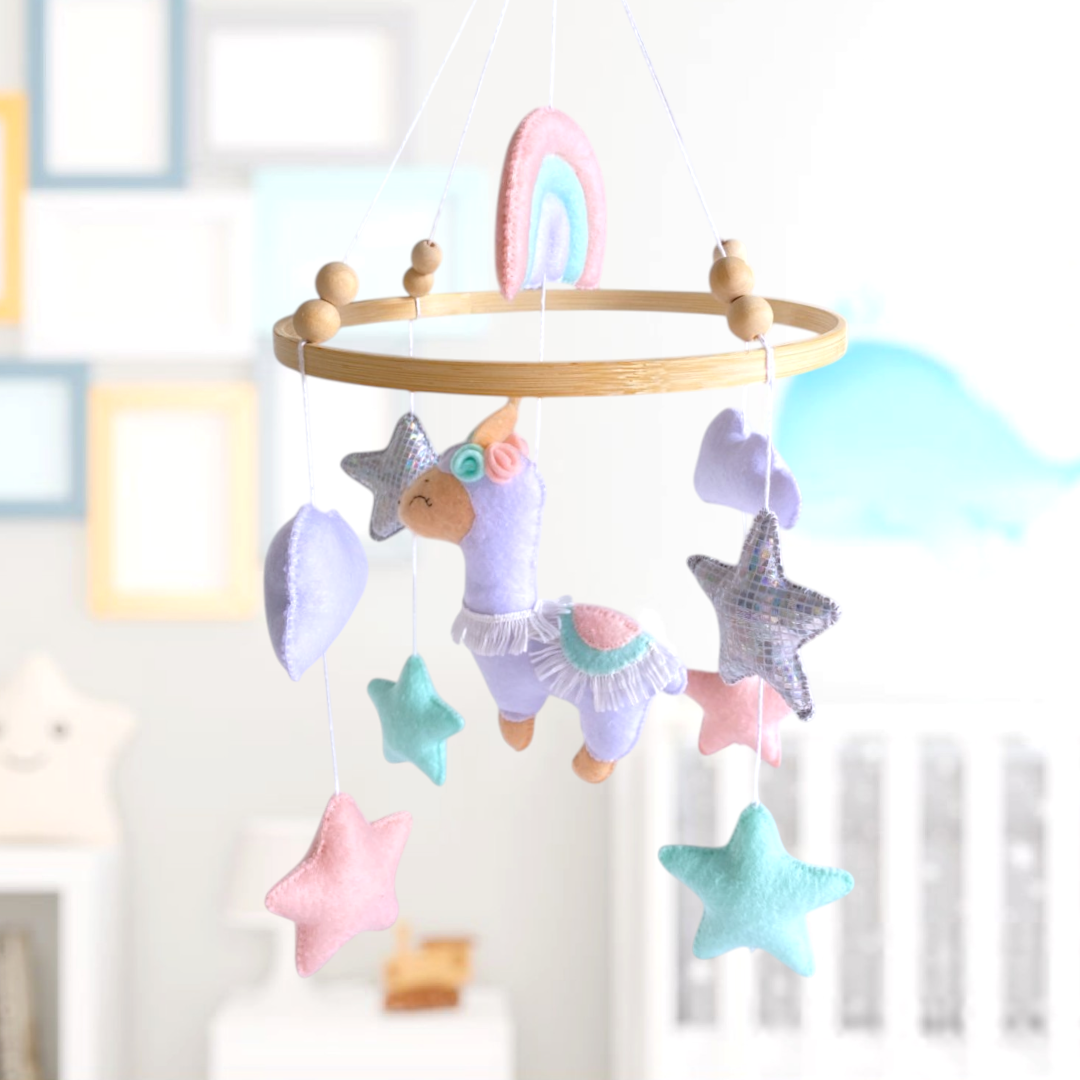 Baby Llama Mobile for Nursery