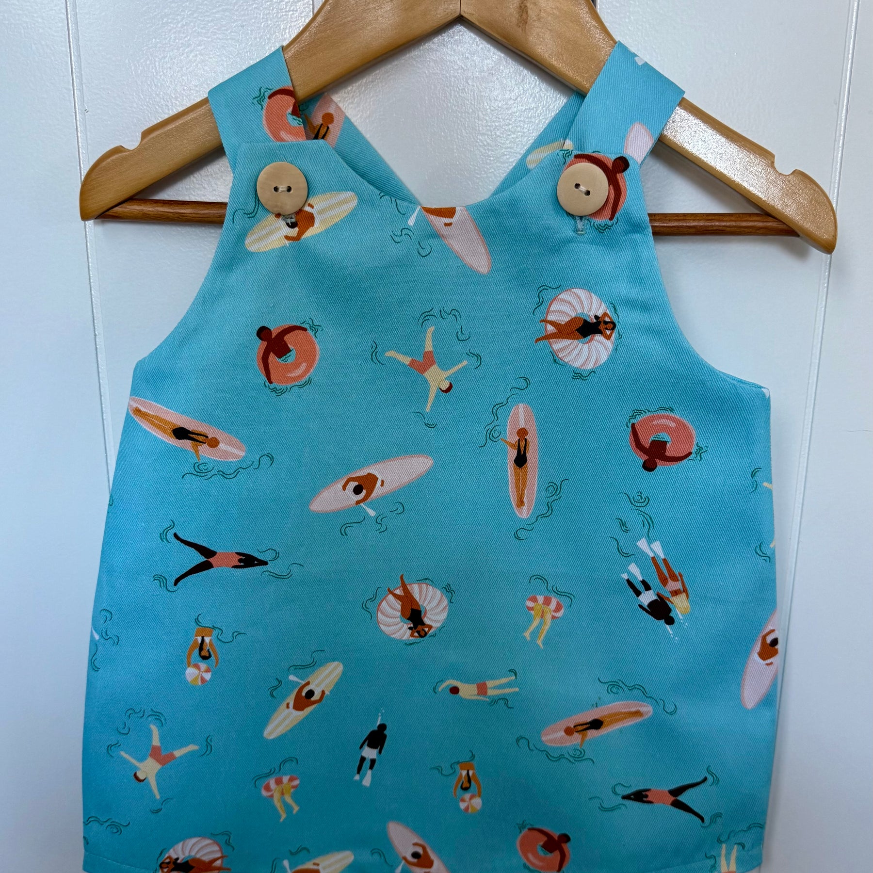 Baby boys overalls , beach fabric , size 0
