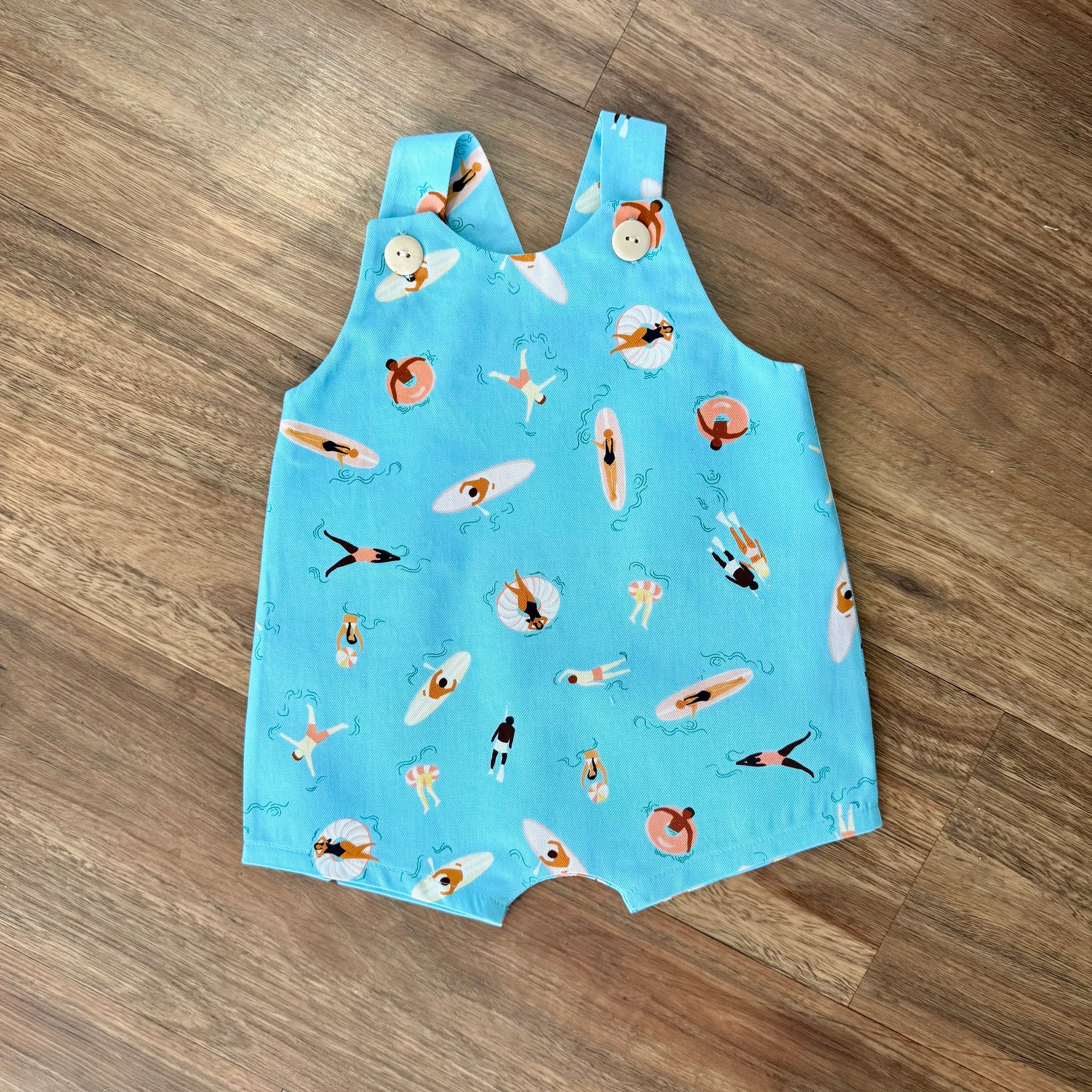 Baby boys overalls , beach fabric , size 0