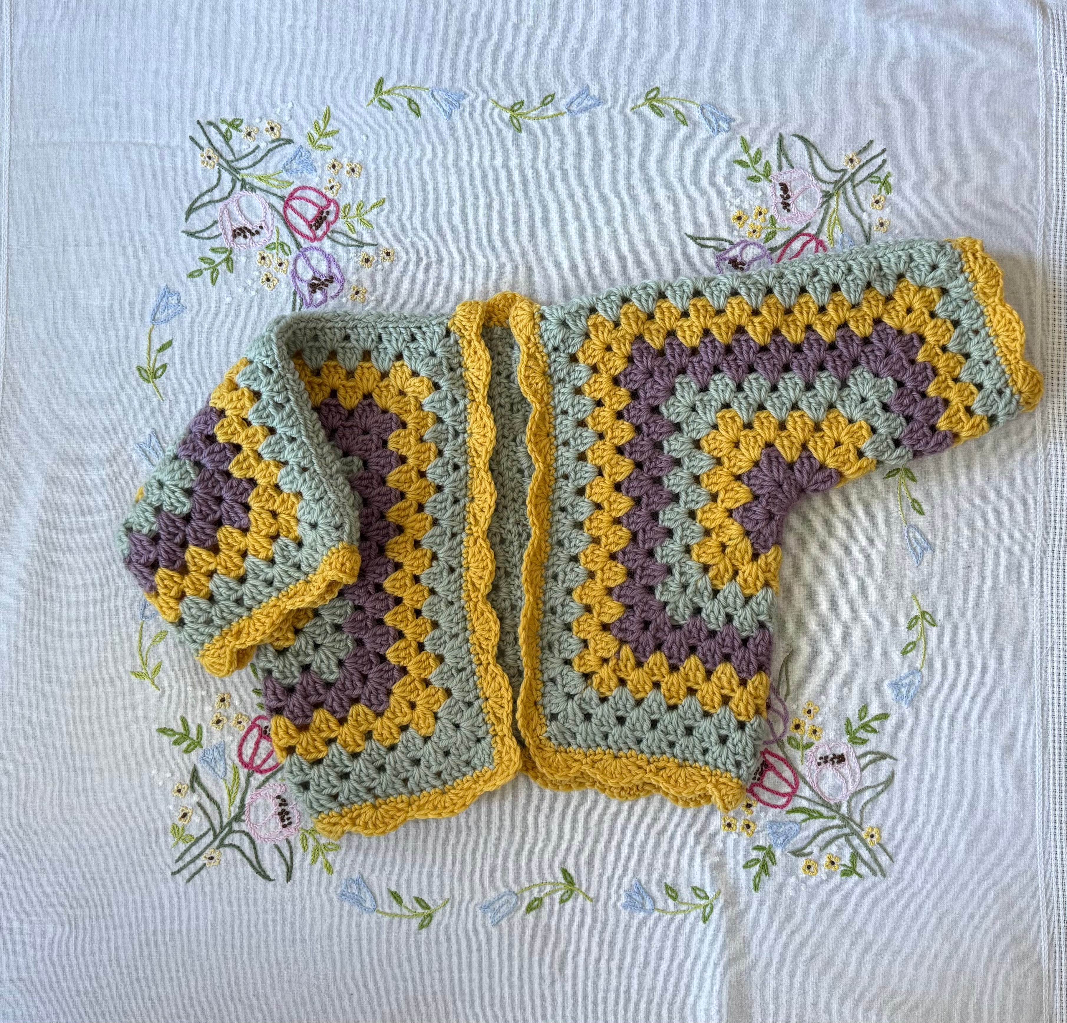 Crocheted hexi cardigan , size 1