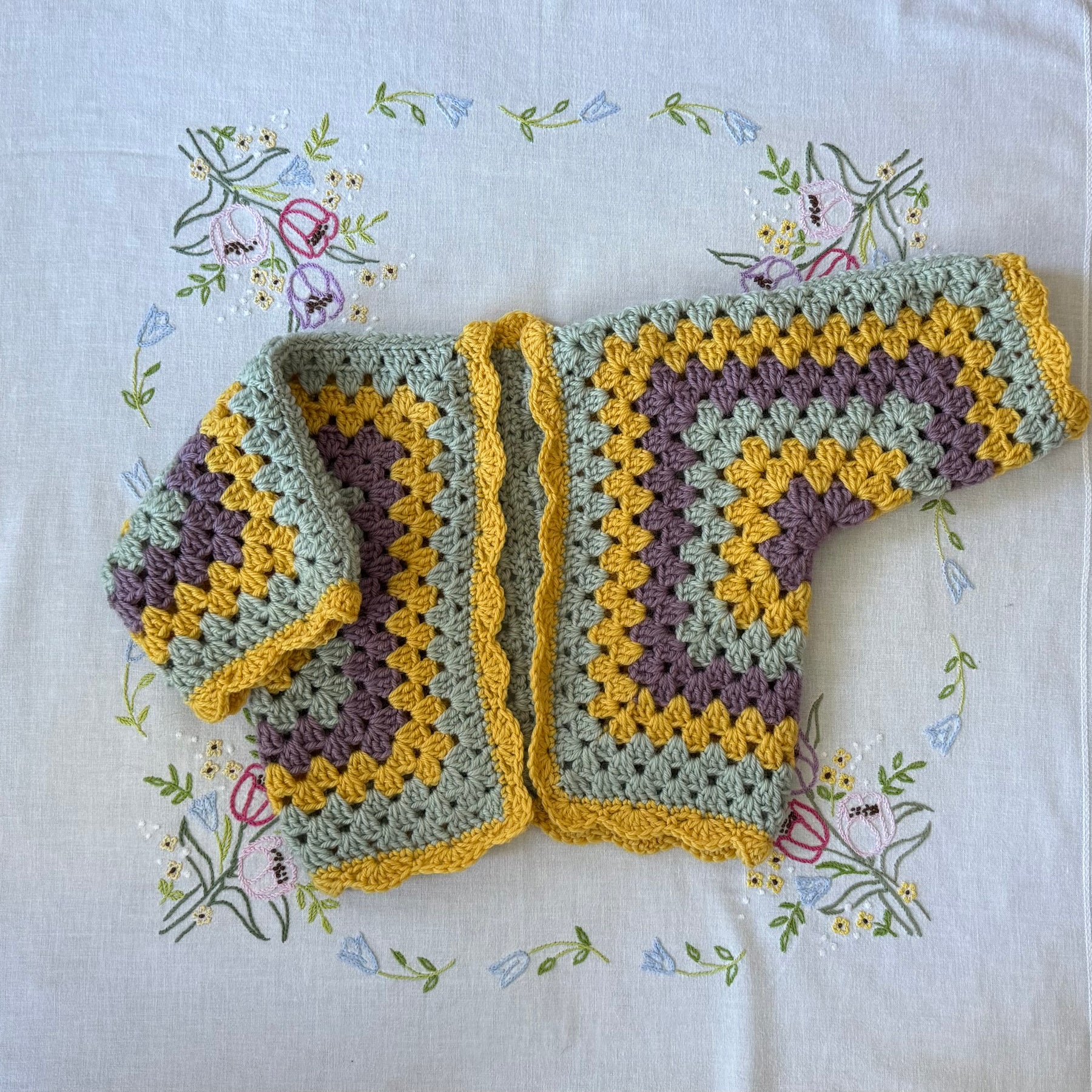 Crocheted hexi cardigan , size 1
