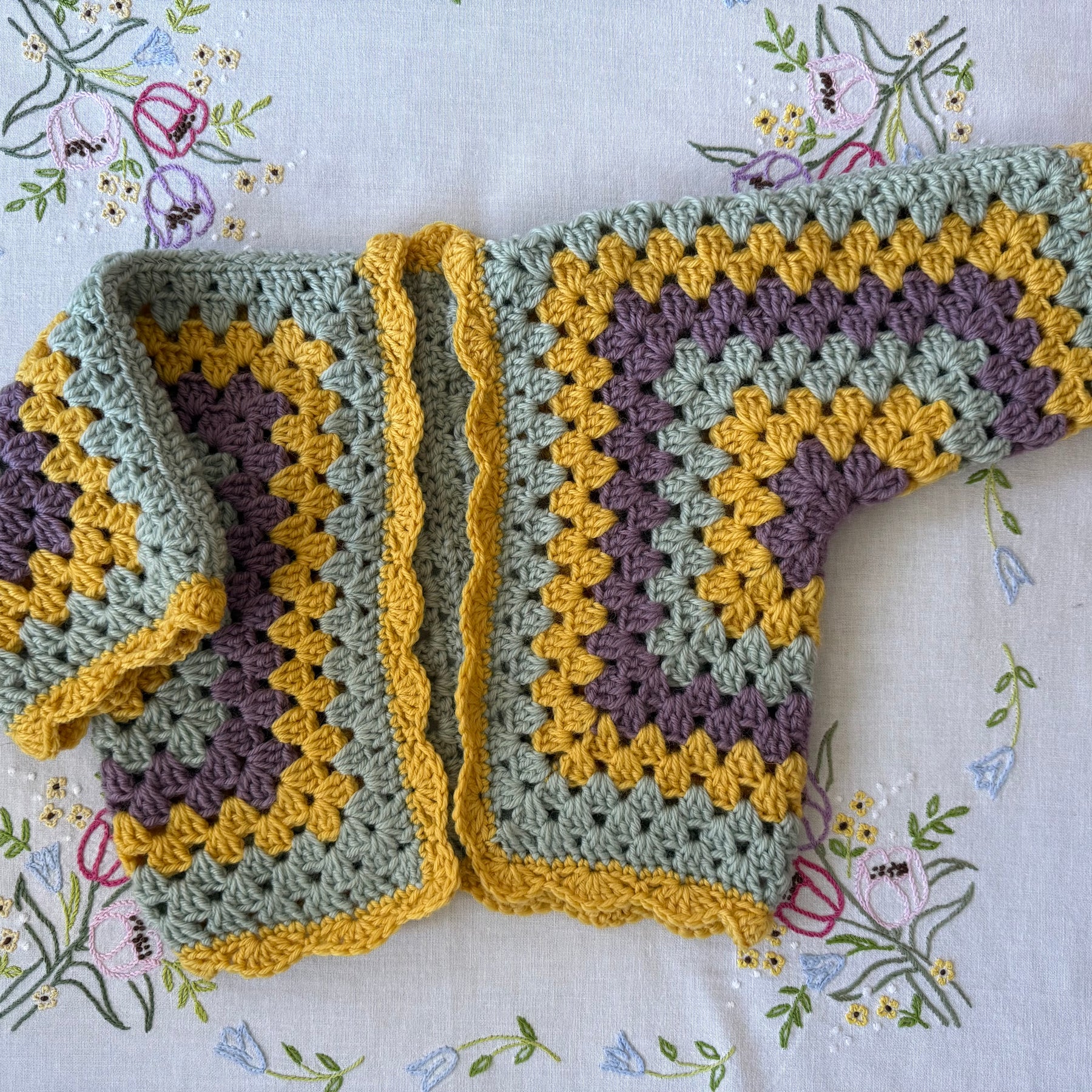 Crocheted hexi cardigan , size 1