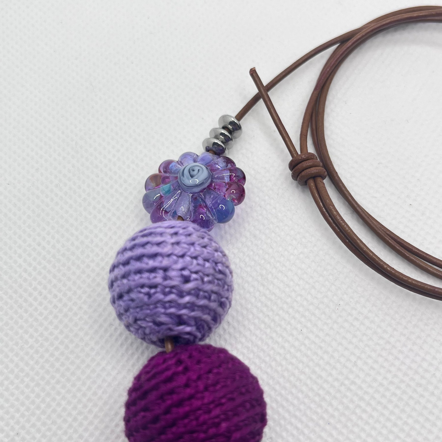 Handmade Adjustable Necklace - Purple Haze