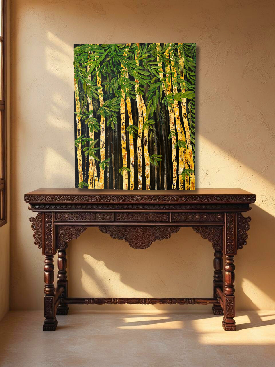 Whispers through the Bamboo- Textured Artwork