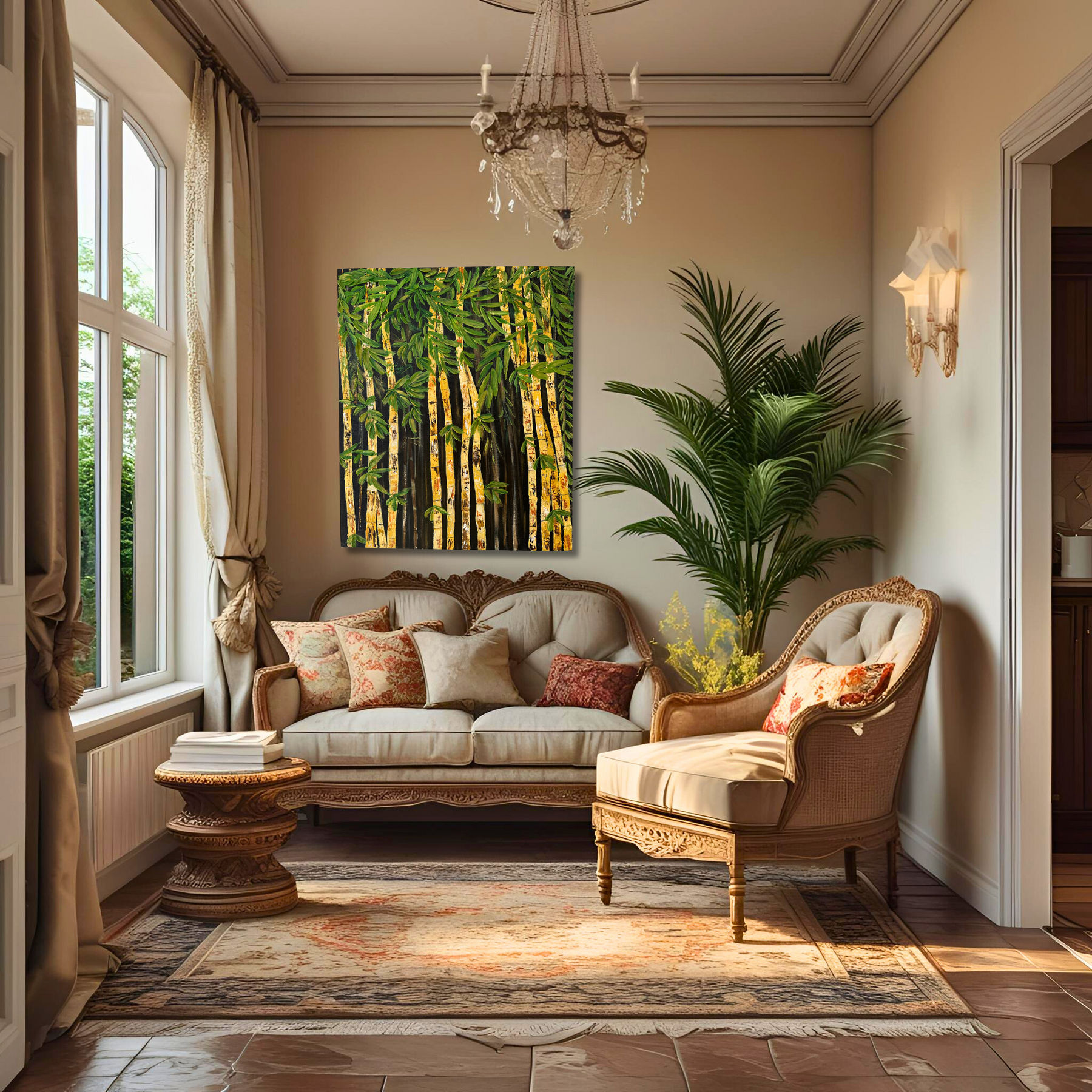 Whispers through the Bamboo- Textured Artwork
