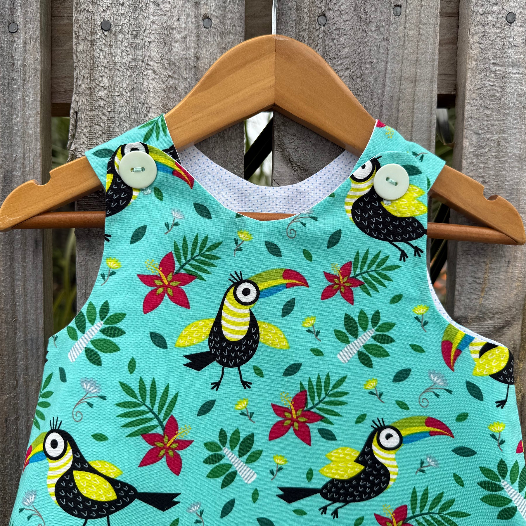 Girls Toucan Pinafore dress , size 3