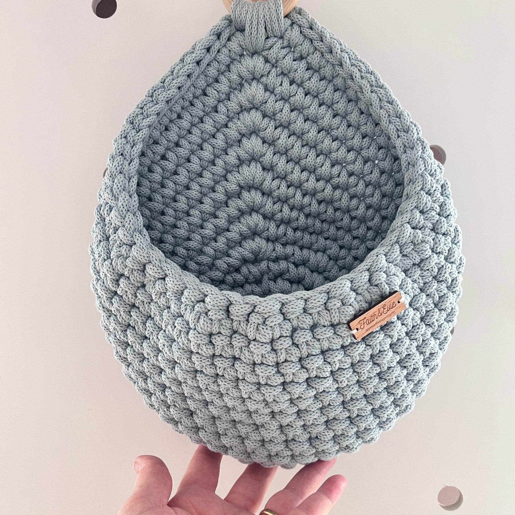 Handmade Hanging Basket - colour Misty