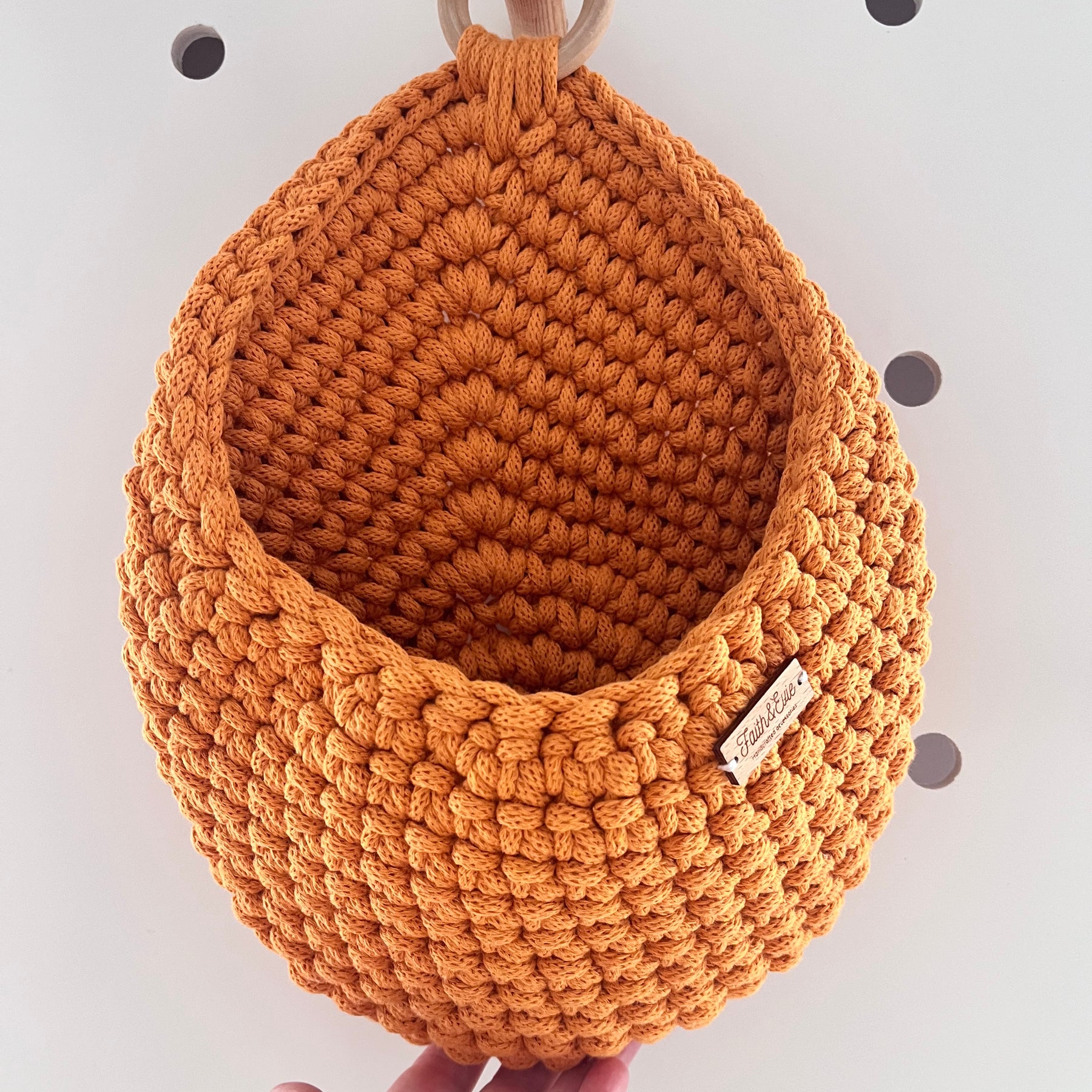 Handmade Hanging Basket - colour orange