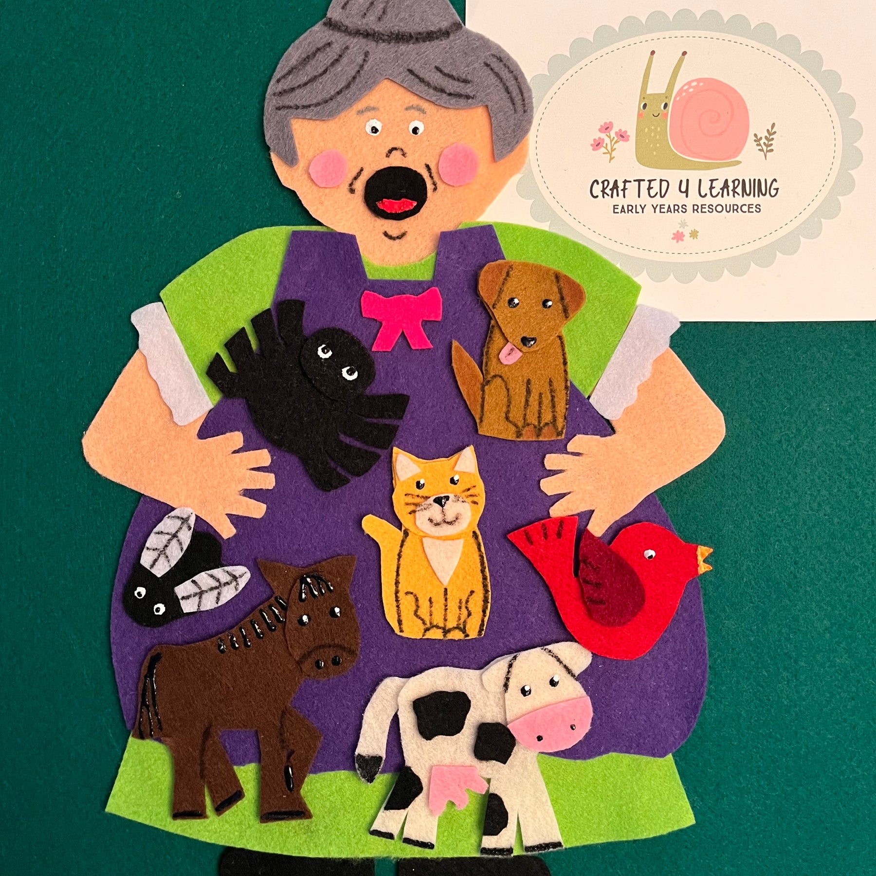 The Old Lady Who Swallowed a Fly - Felt Board Set