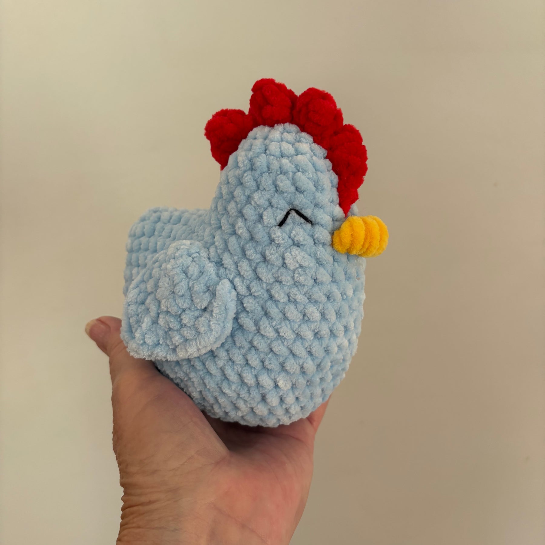 Fluffy chickens, soft chenille, 17cms, ready to ship