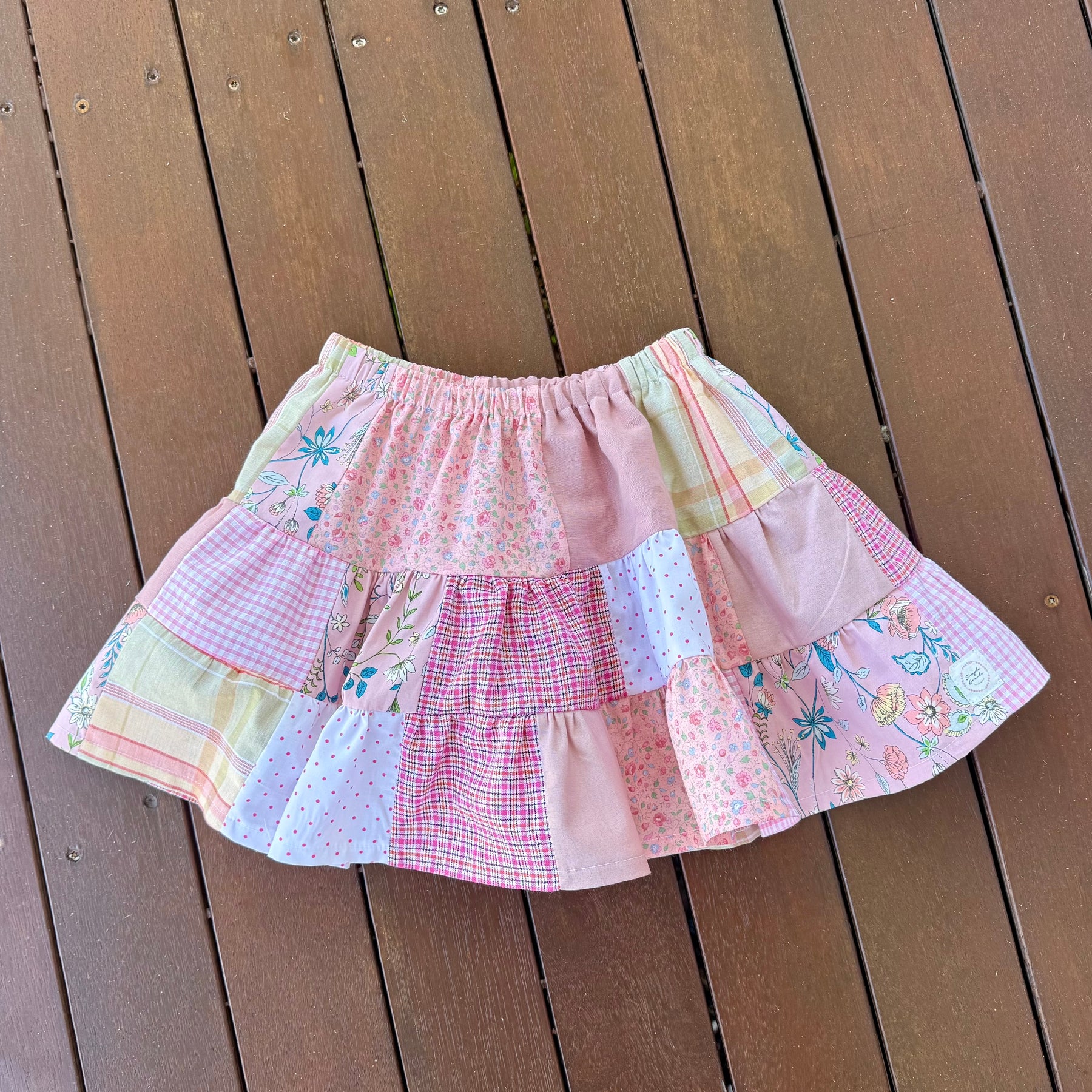 Girls patchwork twirl skirt,size 3