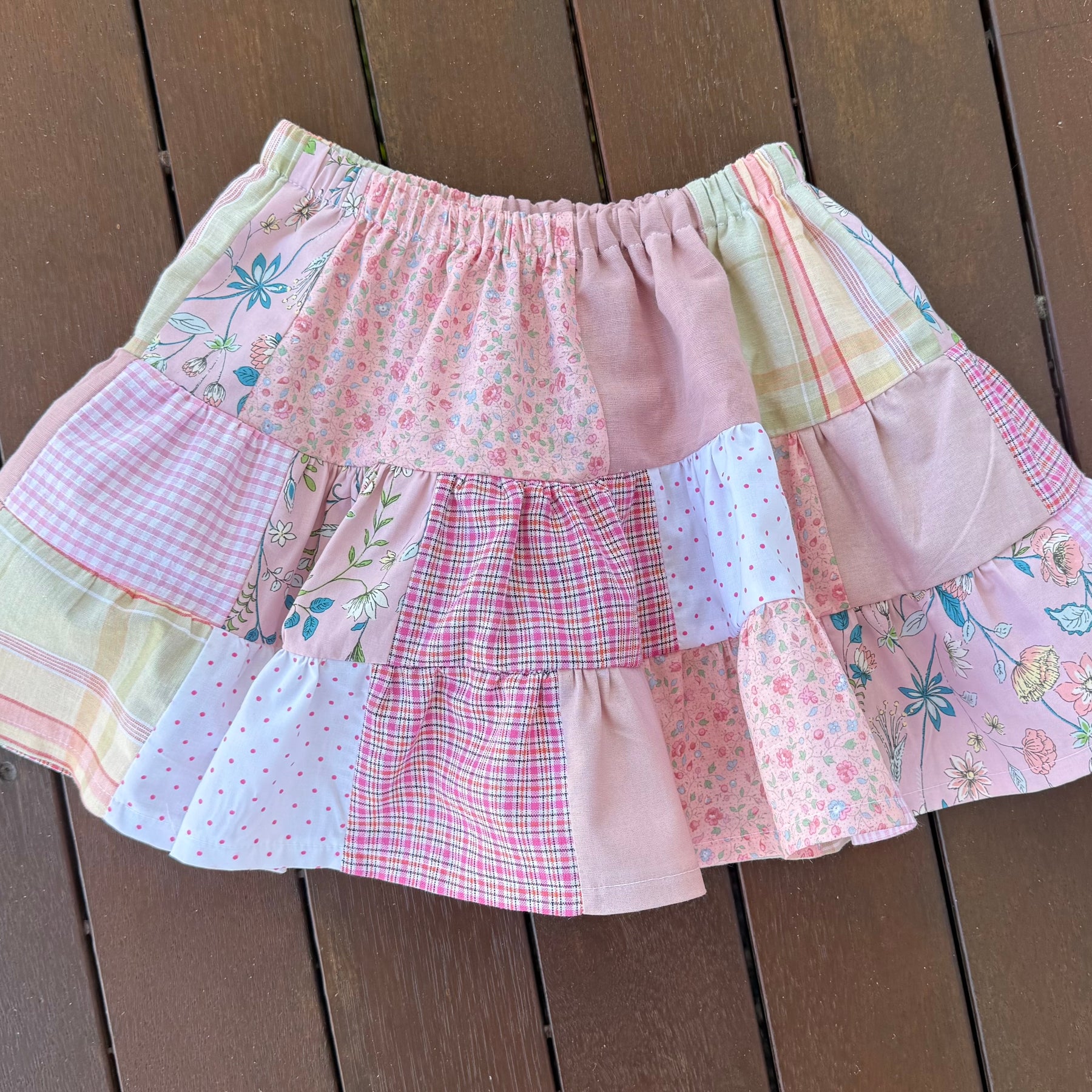 Girls patchwork twirl skirt,size 3