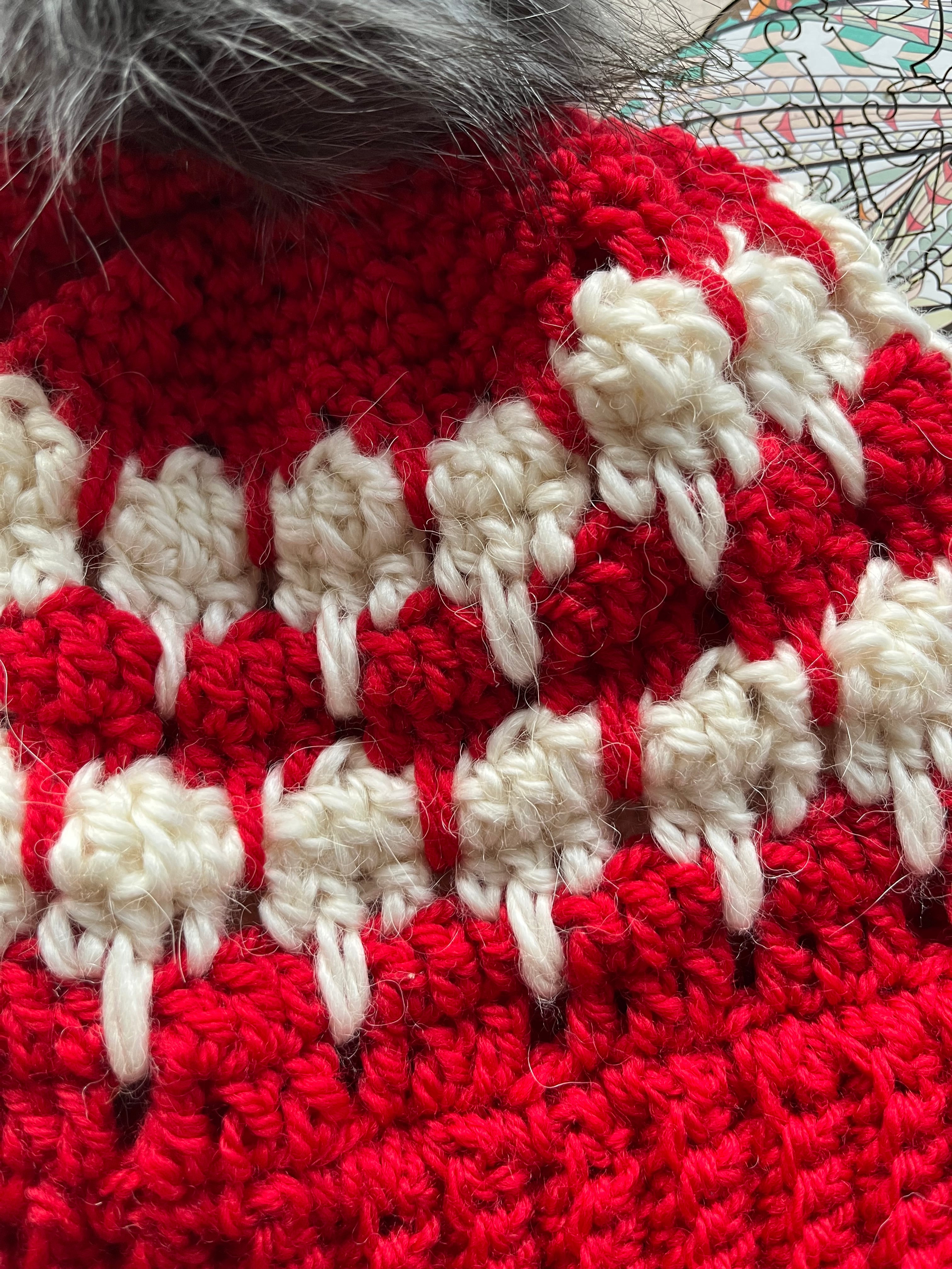 Red Adult beanie | 8 ply wool and alpaca | Removable pom pom