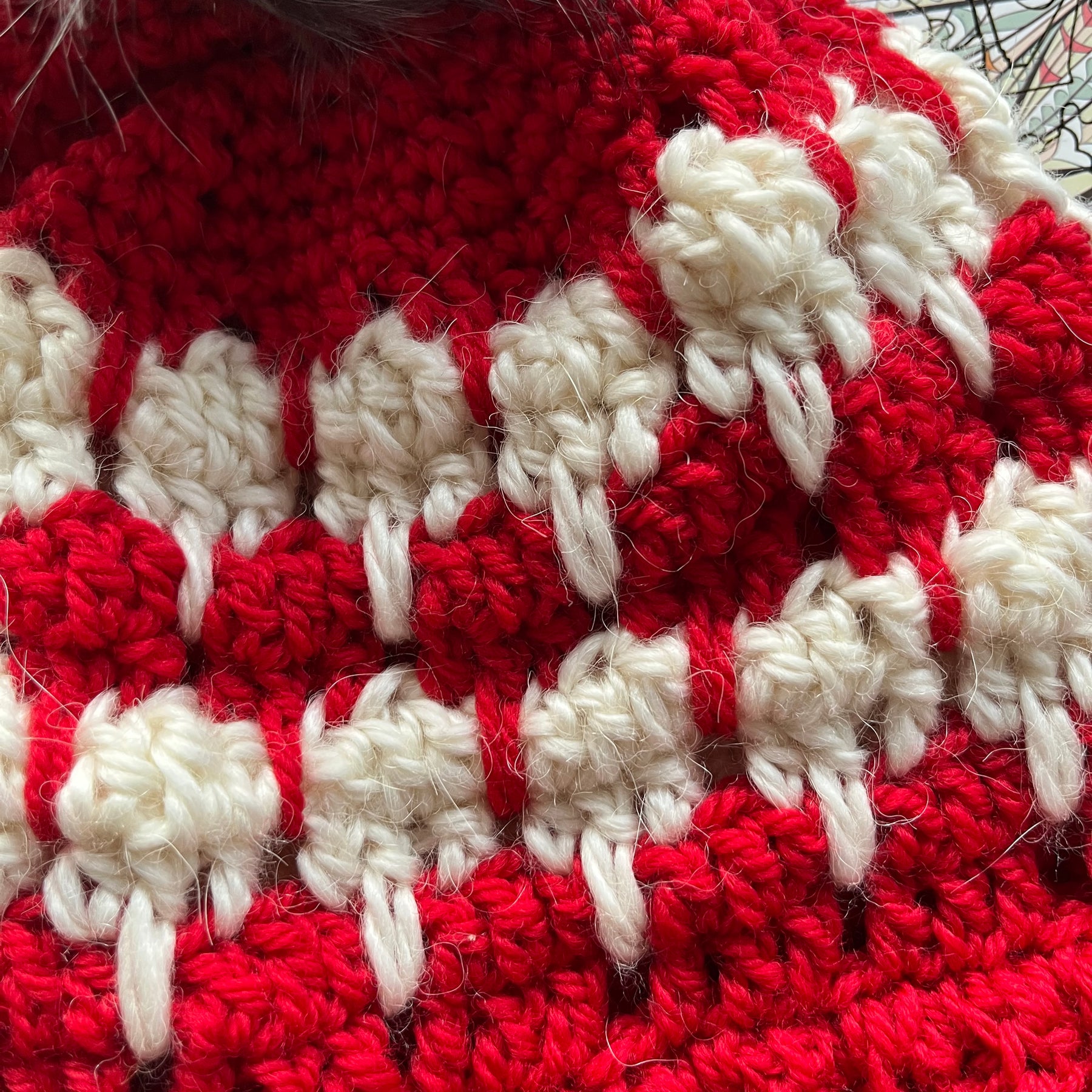 Red Adult beanie | 8 ply wool and alpaca | Removable pom pom