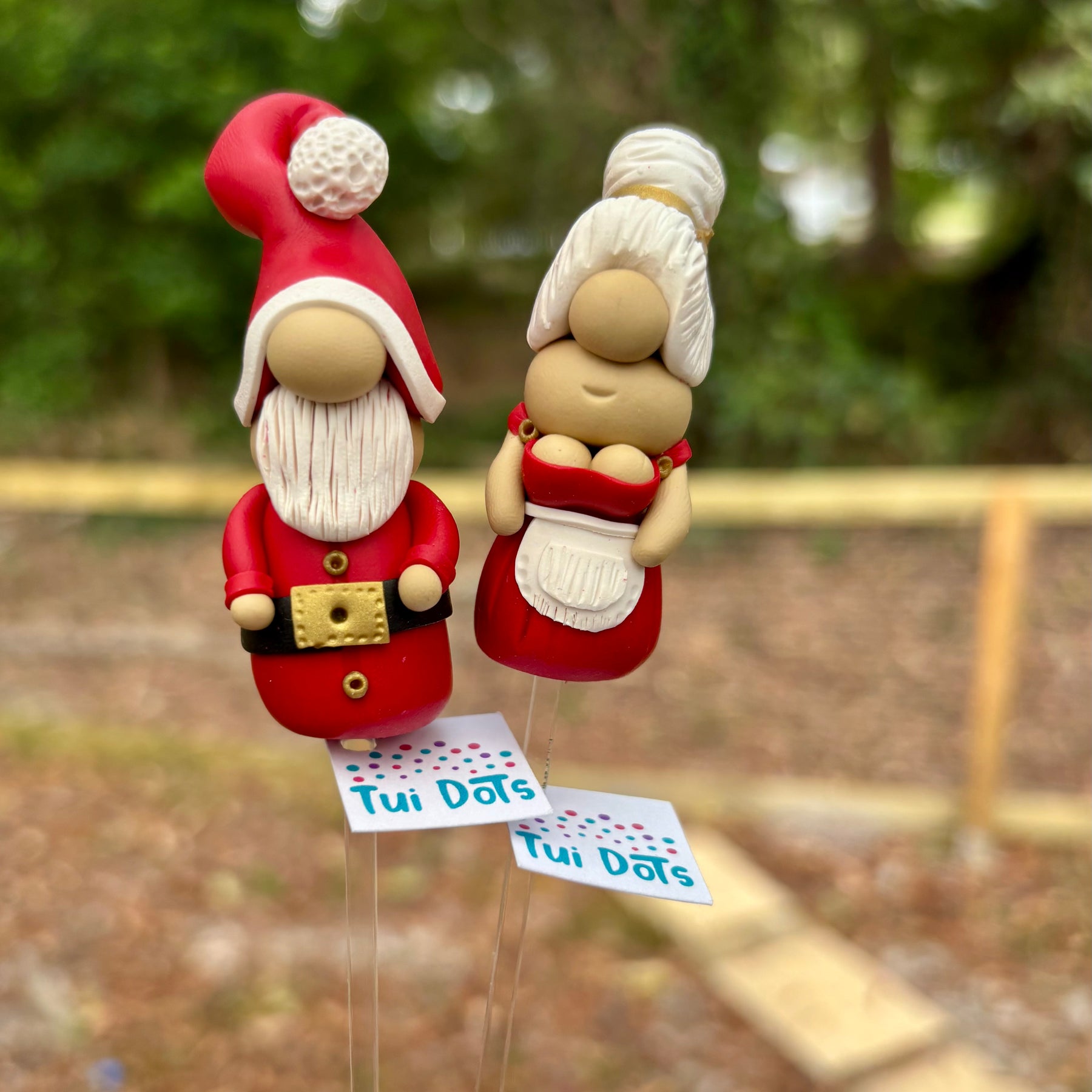 Christmas Tiny Gnomes - Santa and Mrs Claus | Polymer clay gnome