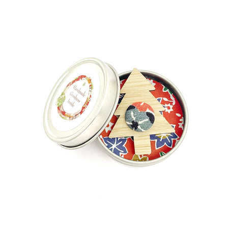 Kimono Christmas Tree Brooch with Gift Tin