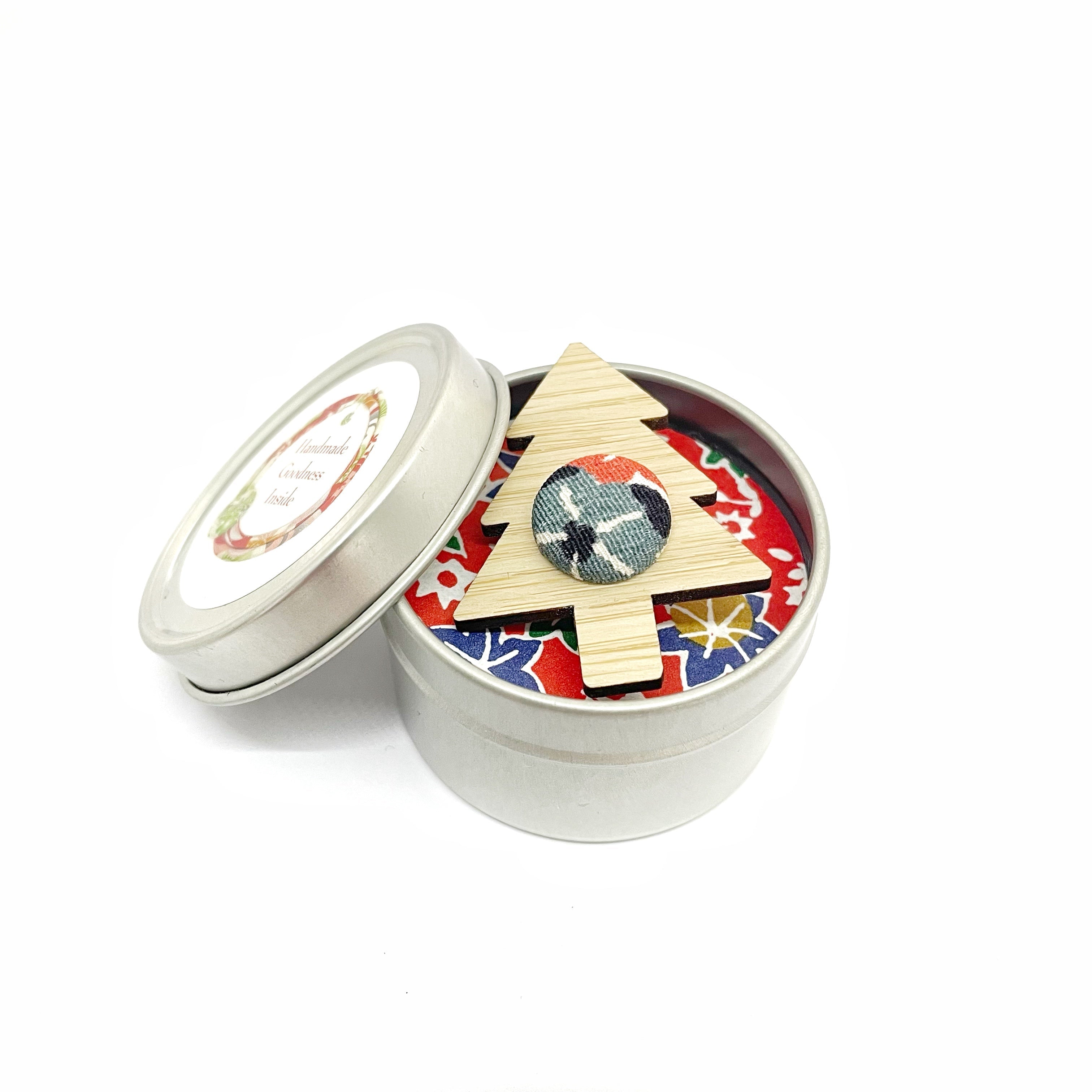 Kimono Christmas Tree Brooch with Gift Tin