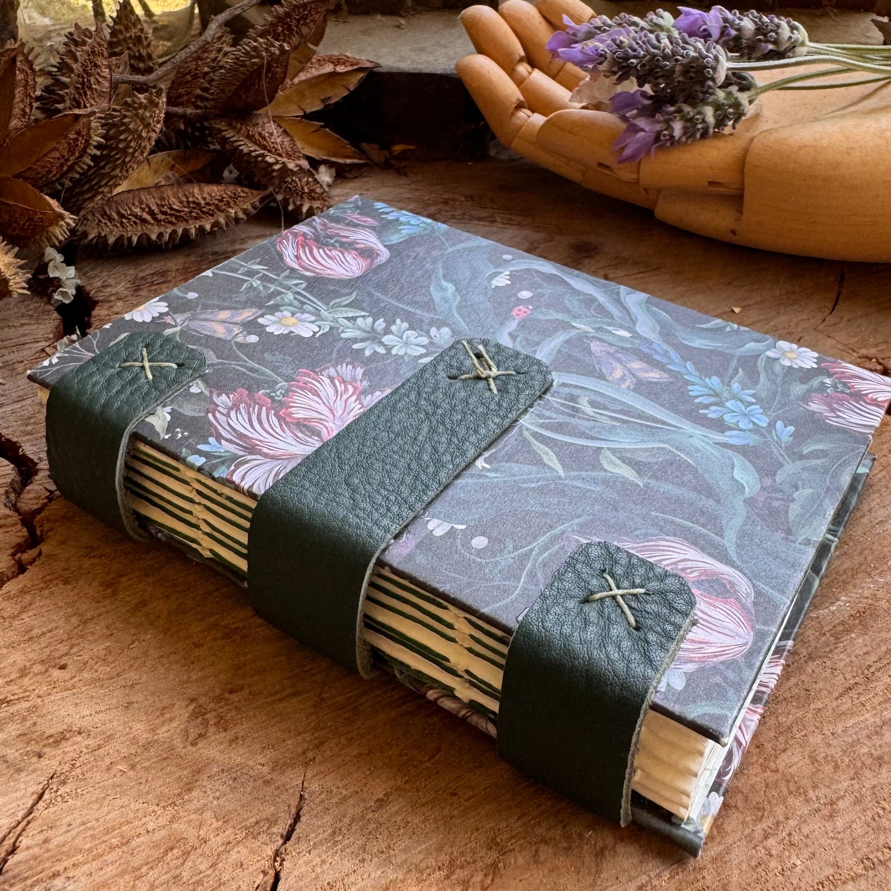 A6 Concertina Spine Journal Green