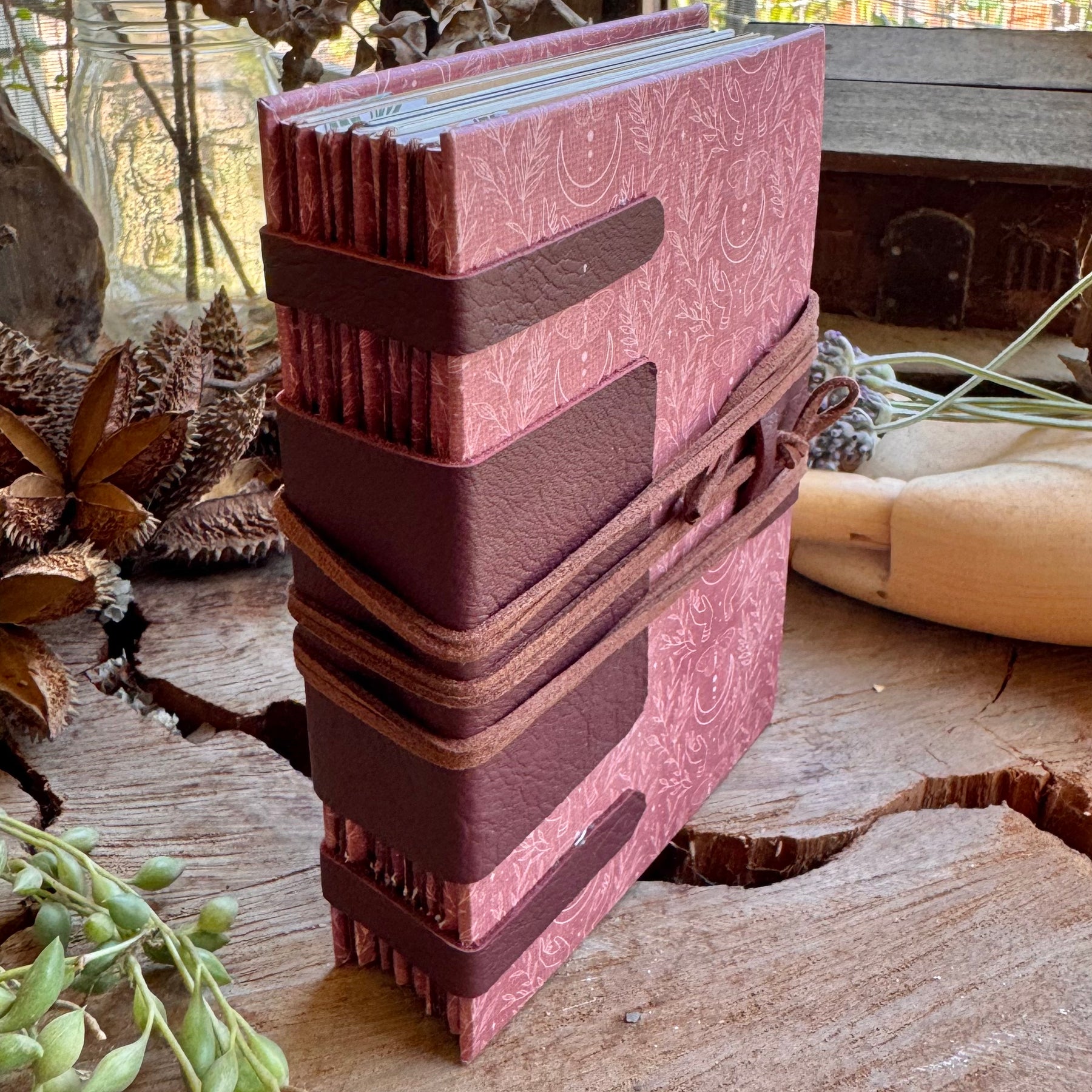 A6 Concertina Spine Journal Burgundy