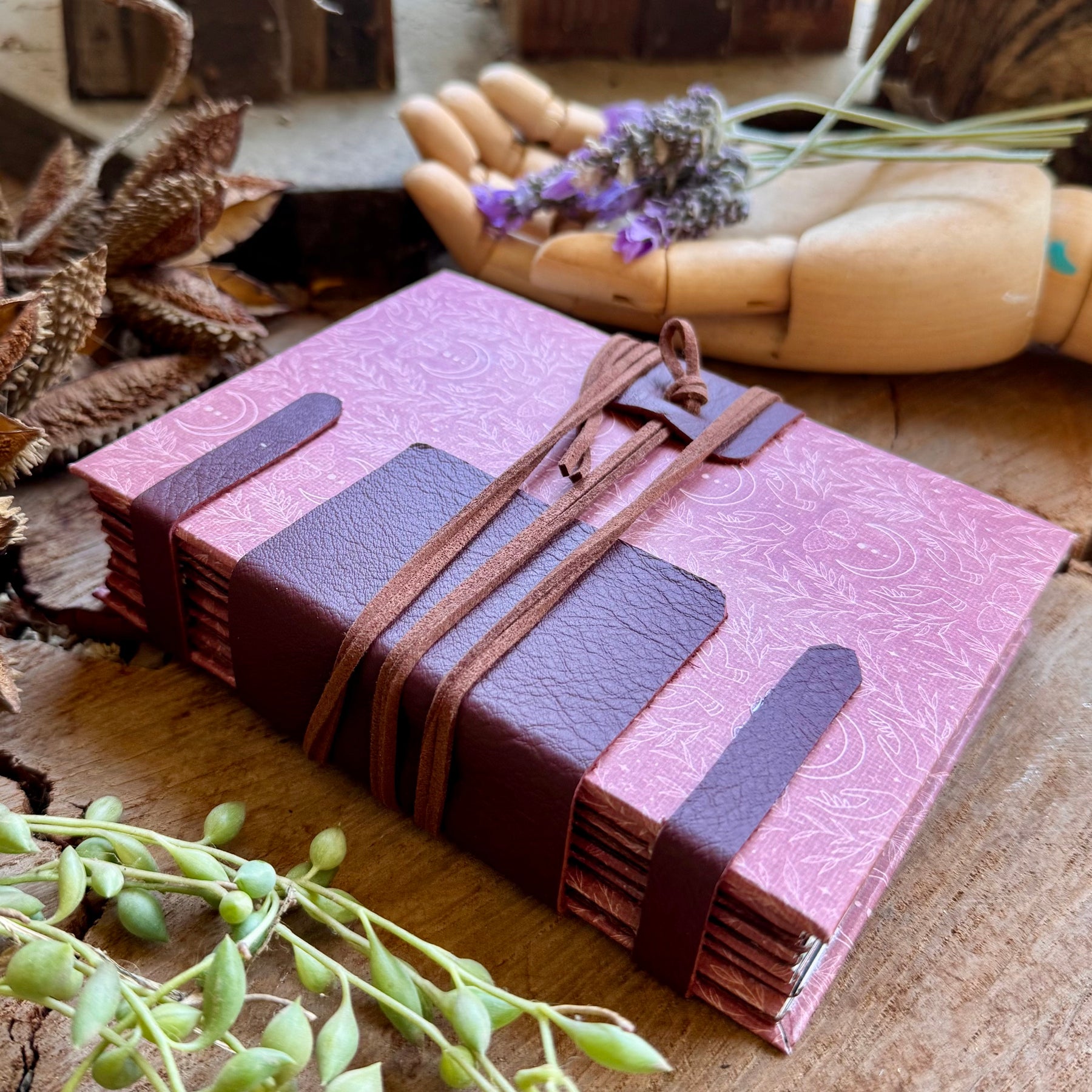 A6 Concertina Spine Journal Burgundy