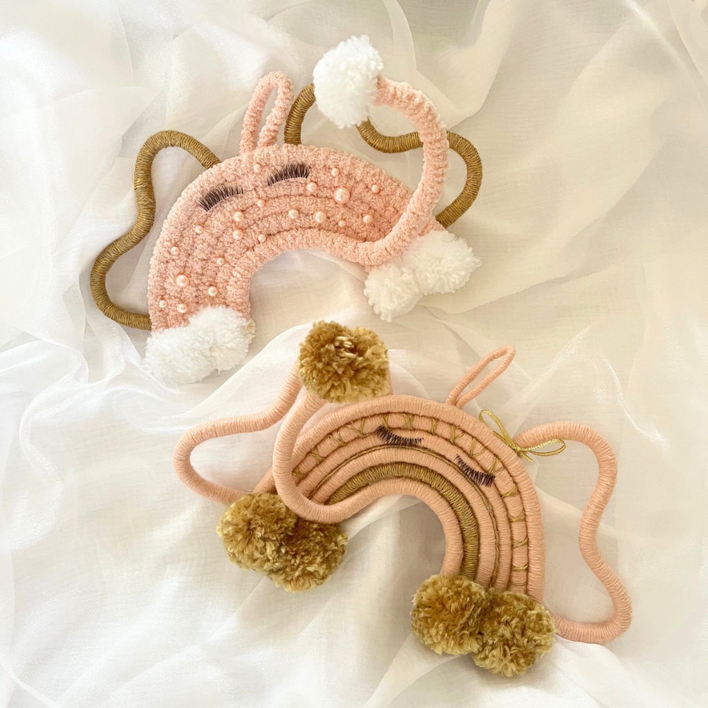 Elephant Macrame Wall Hangings Set - Baby Decor - Girls Room Decor