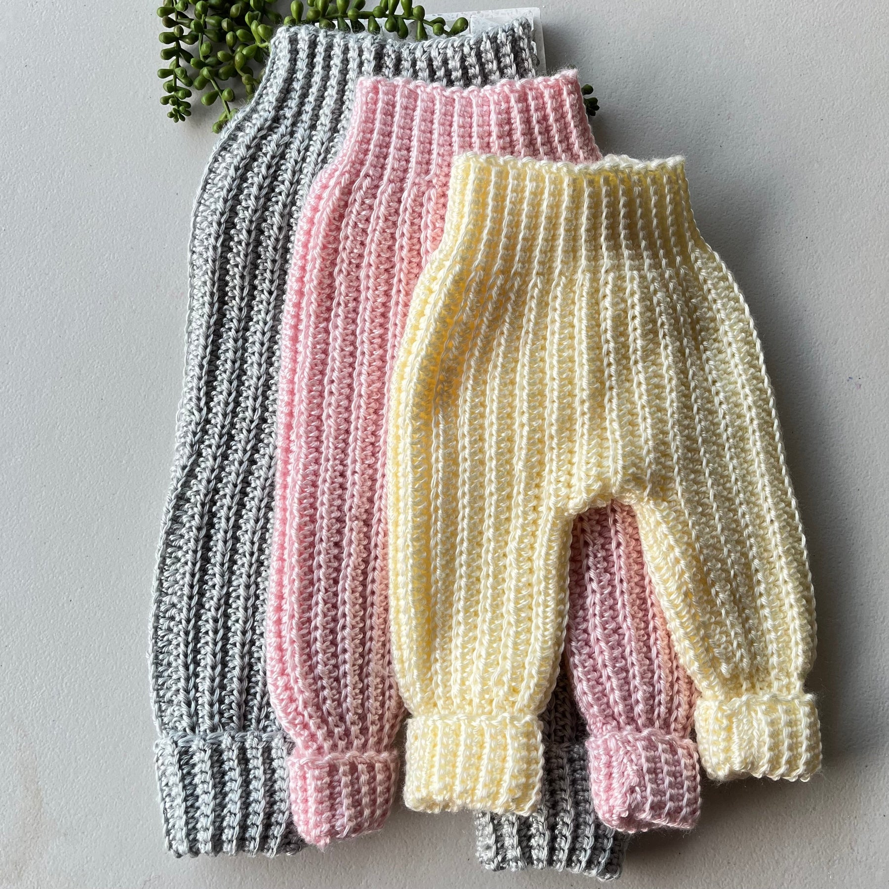 Handmade crochet | baby pants | cream | Flexible fit