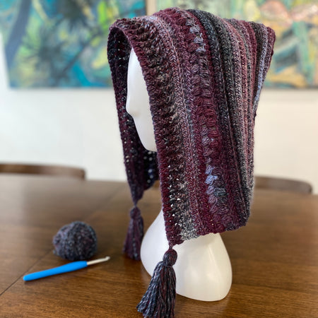 Winter crocheted hood