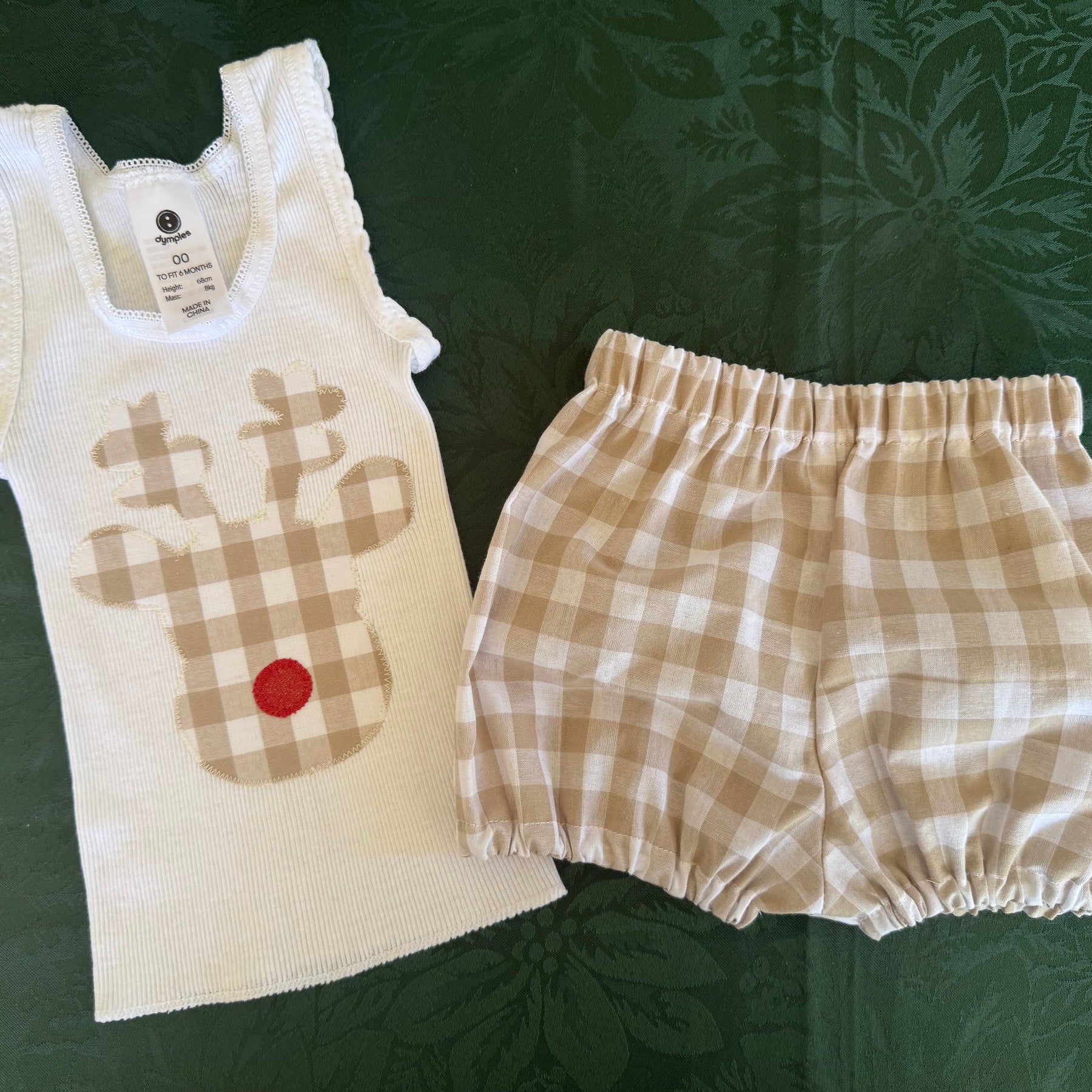 Handmade baby Christmas outfit