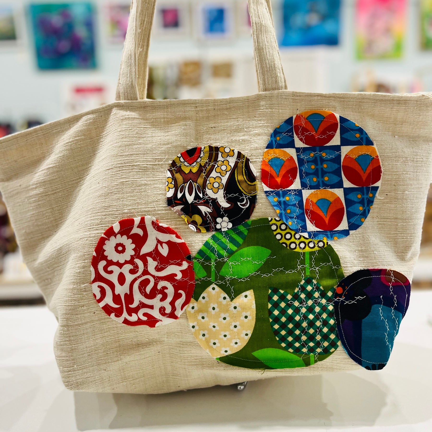 gorgeous vintage fabric tote